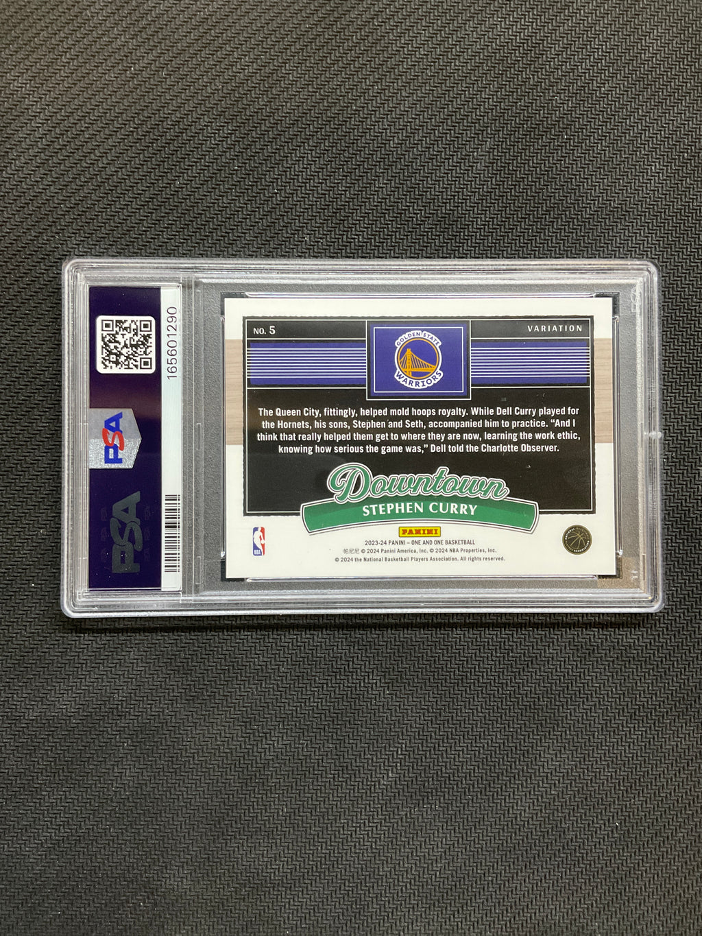2023 Panini One And One Stephen Curry Downtown Variation PSA 9 Warriors