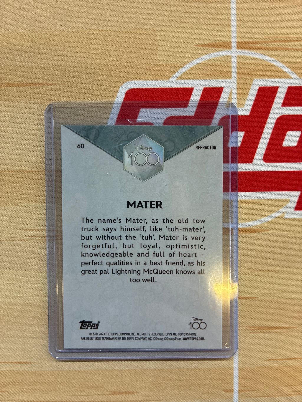 2023 Topps Chrome Disney 100 Mater Refractor Cars