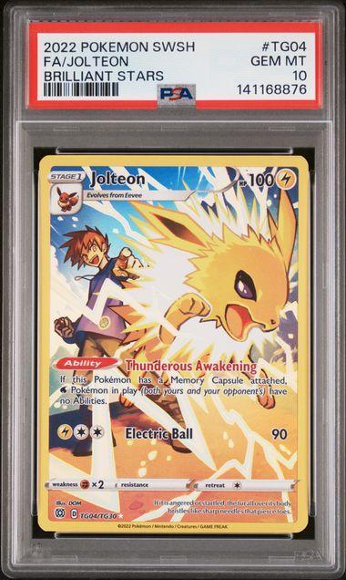 2022 Pokemon Brilliant Stars Jolteon TG04 PSA 10