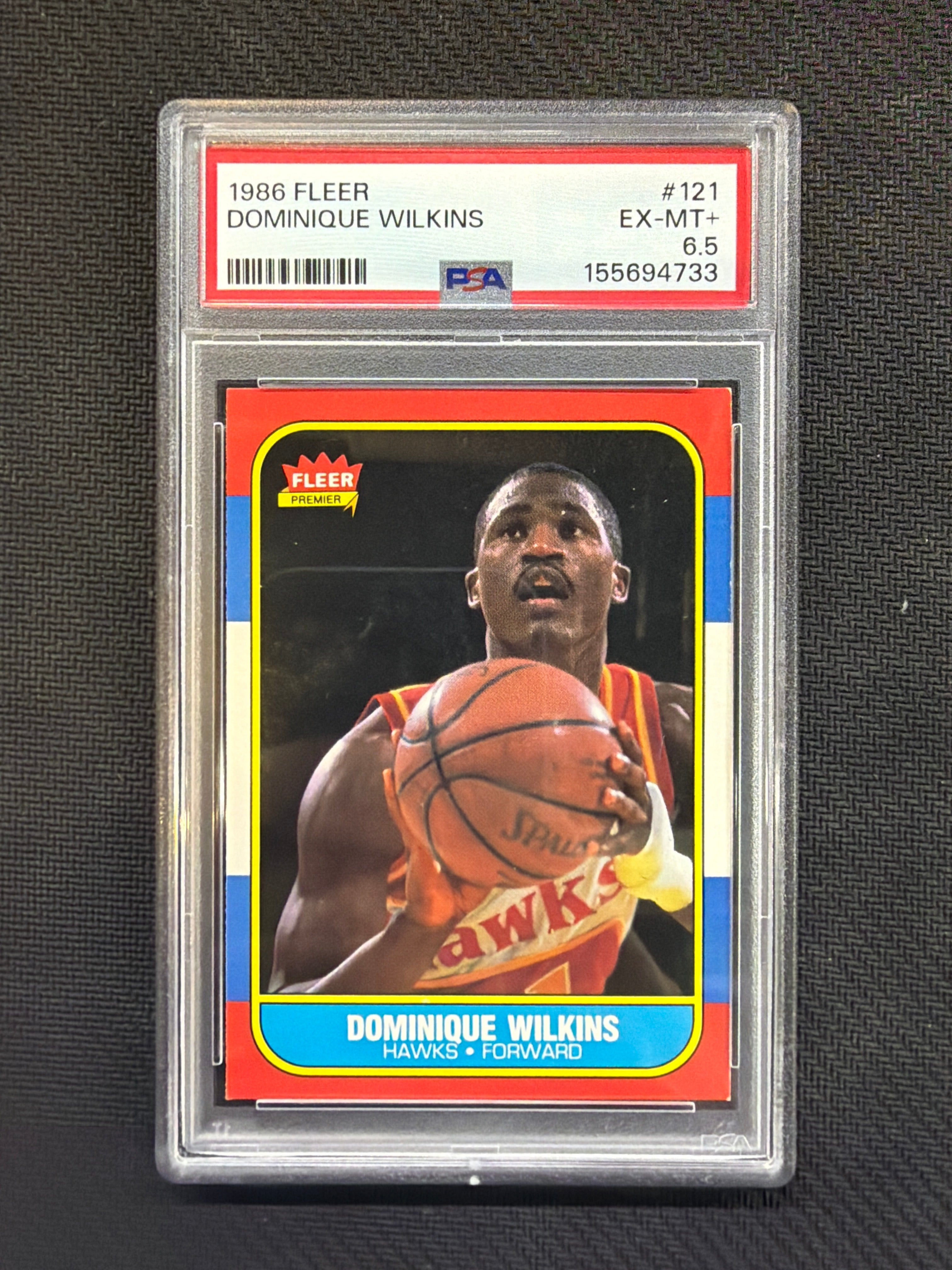 1986 Fleer Dominique Wilkins #121 Rookie PSA 6.5 733 Hawks