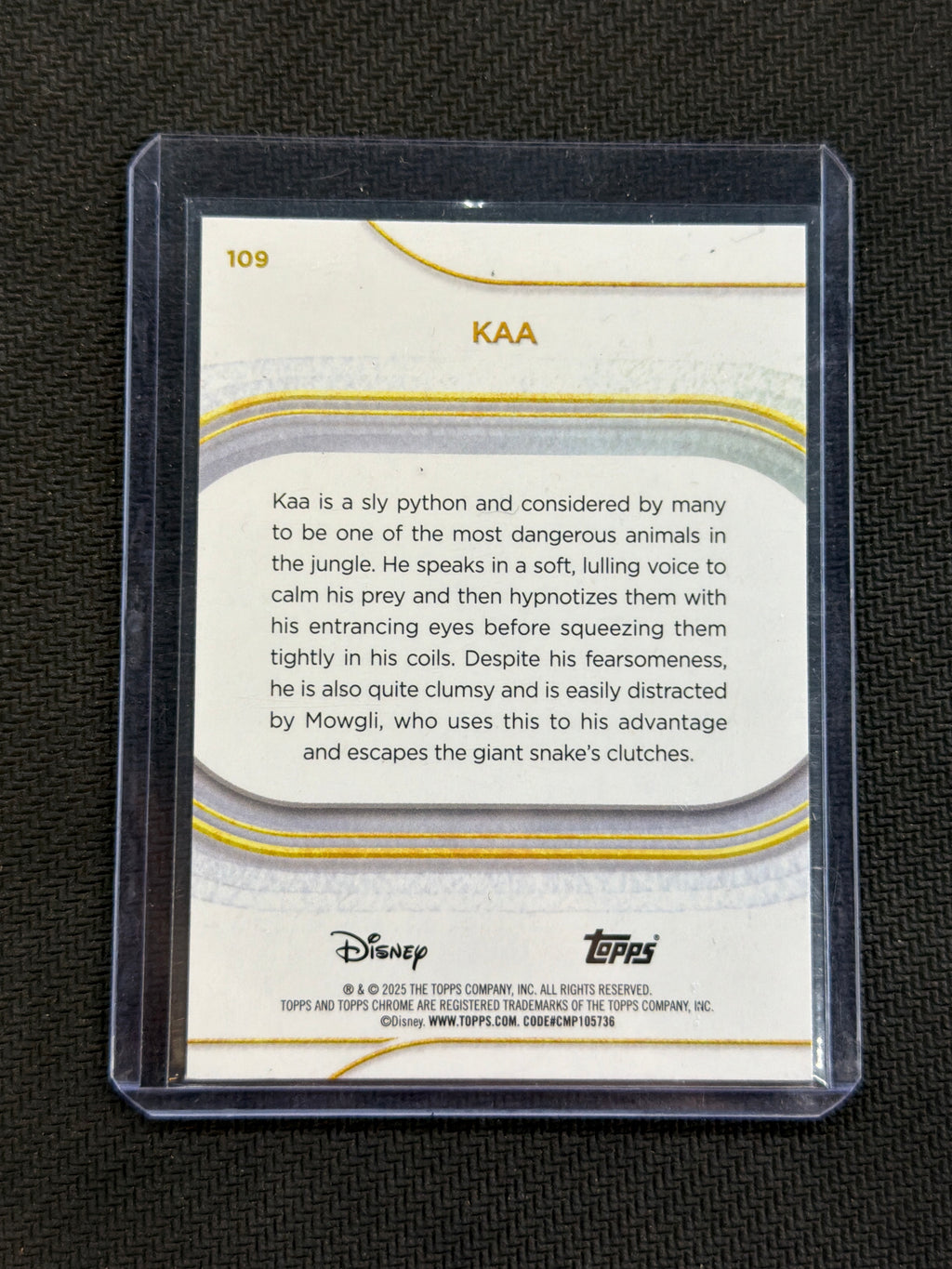 2025 Topps Chrome Disney Sapphire Kaa Green /99 Jungle Book