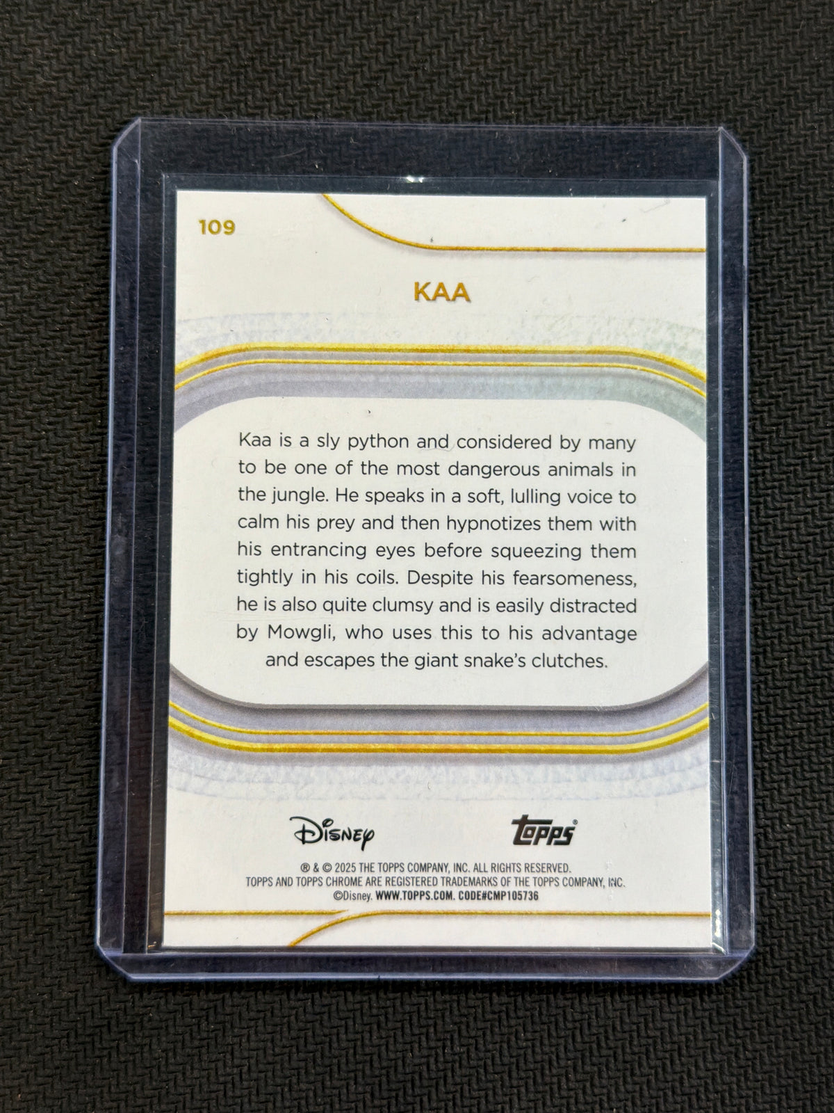 2025 Topps Chrome Disney Sapphire Kaa Green /99 Jungle Book