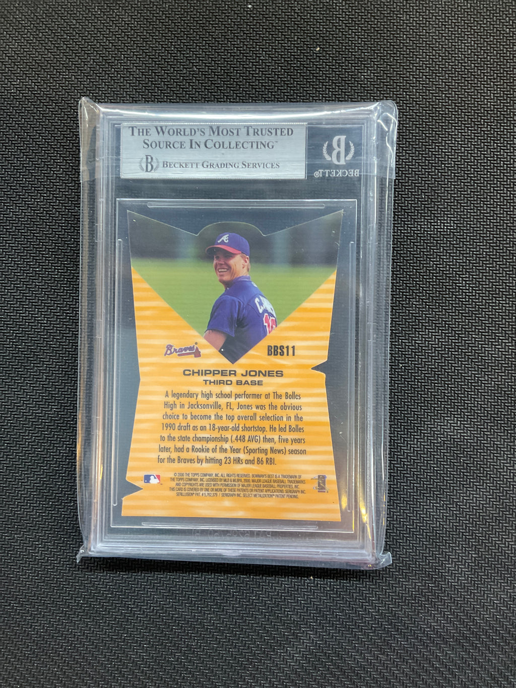 2000 Bowman's Best Selections Chipper Jones Refractor BGS 8.5 Die Cut Braves