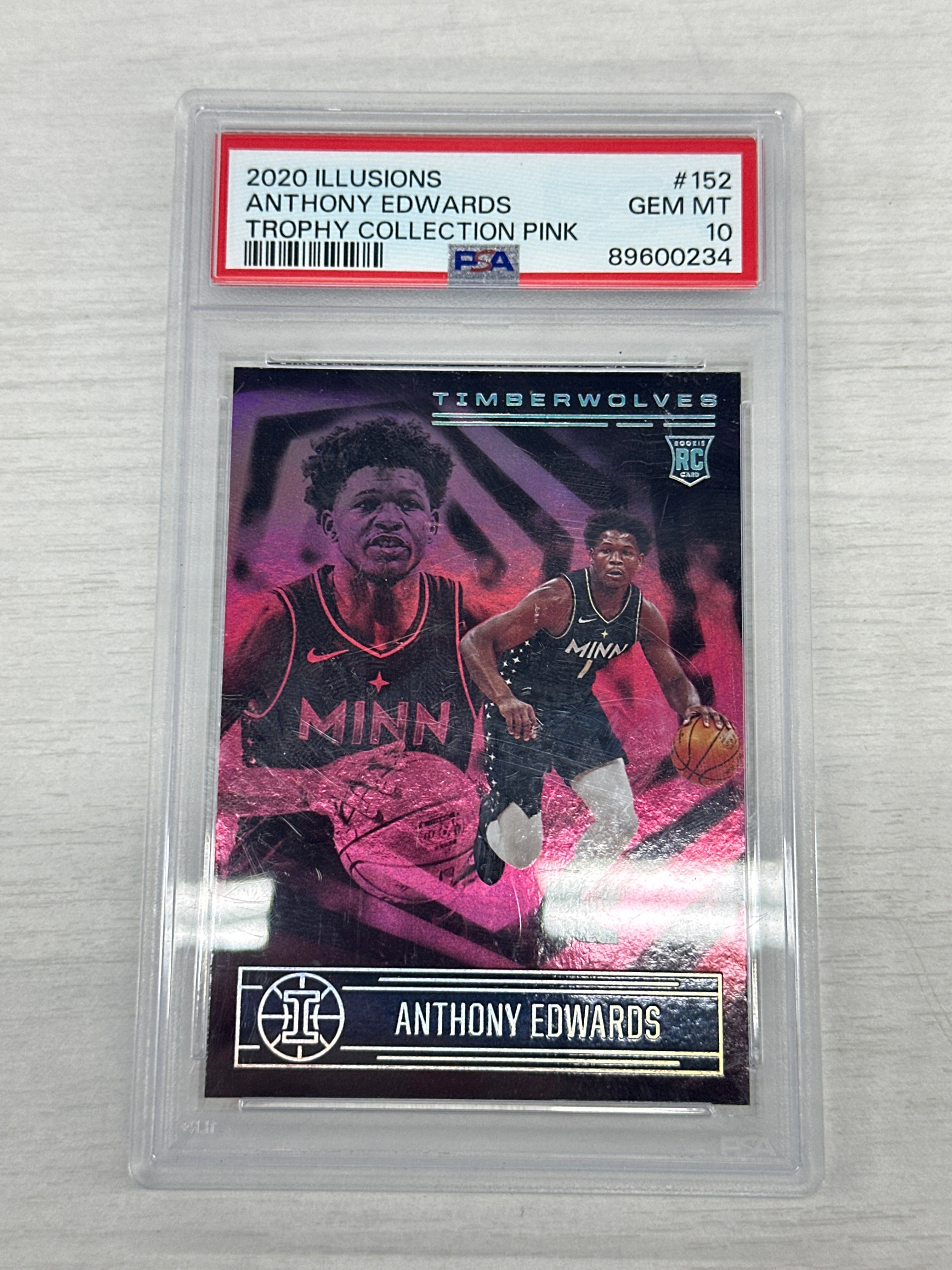 2020 Illusions Anthony Edwards Pink PSA 10 Rookie