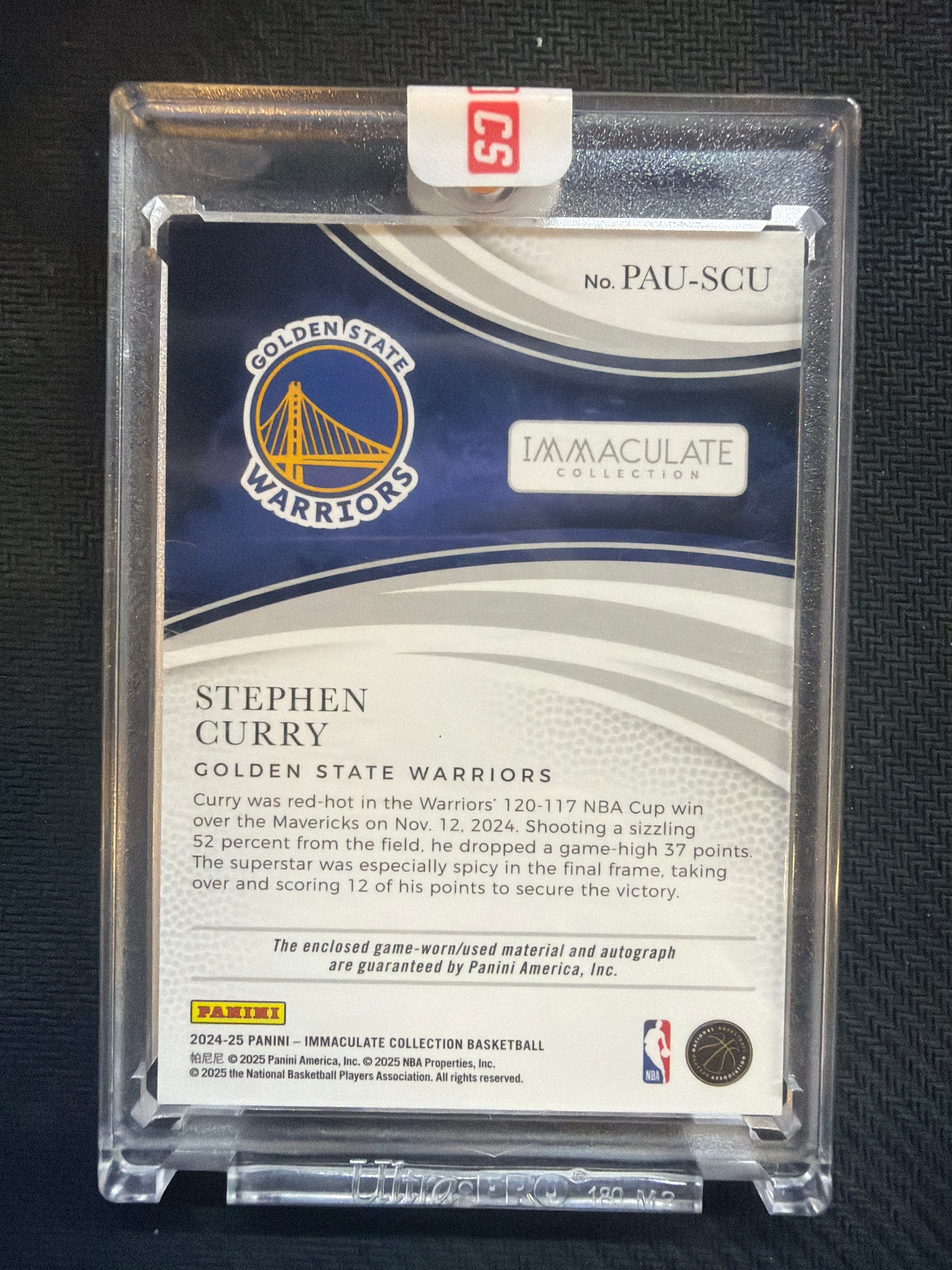2024-25 Immaculate Stephen Curry Patch Auto /25 Sealed Warriors