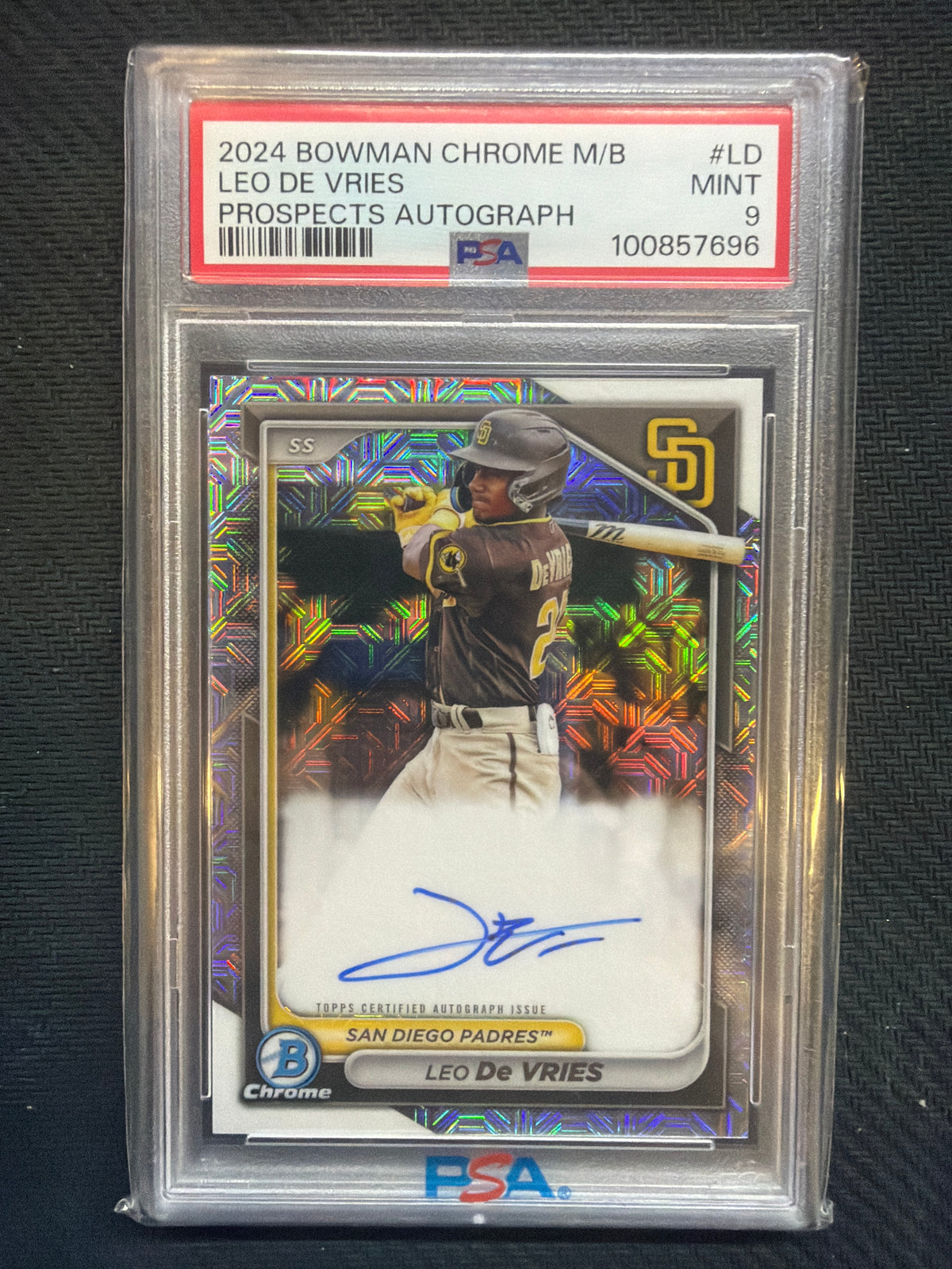 2024 Bowman Chrome Mega Leo De Vries Auto PSA 9 696