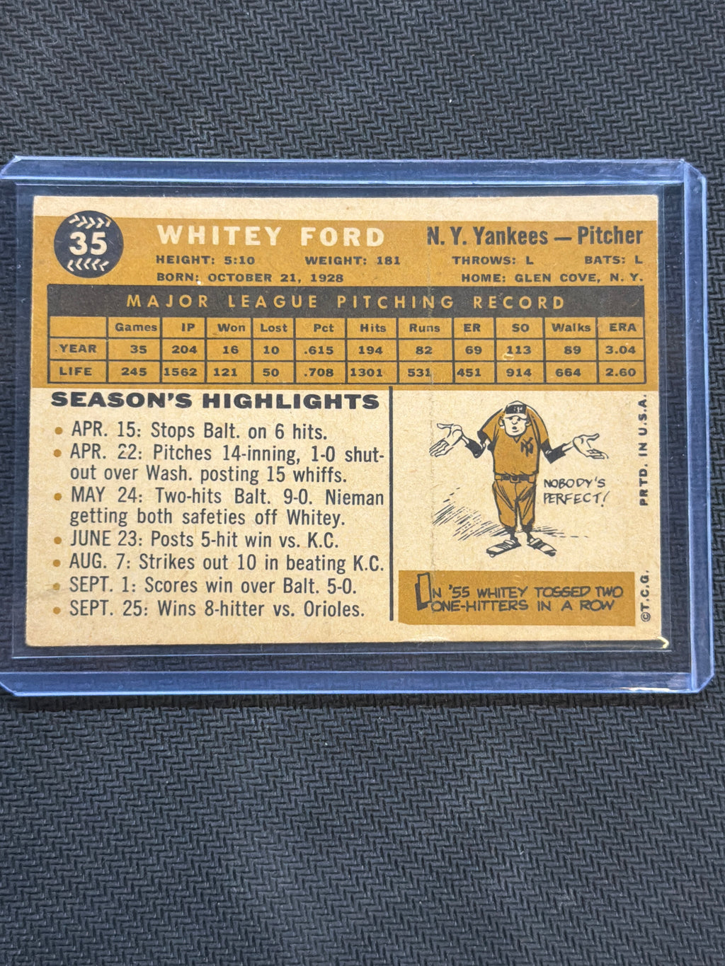 1960 Topps Whitey Ford #35 Yankees