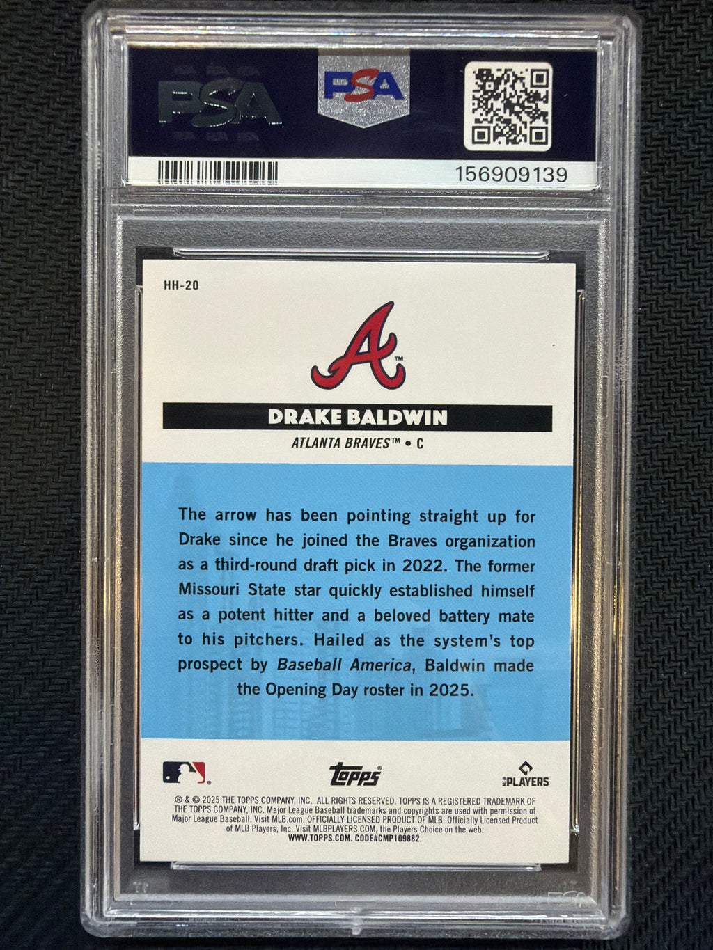 2025 Topps All Star Games Drake Baldwin Homegrown Heroes #HH20 PSA 10 Braves 139