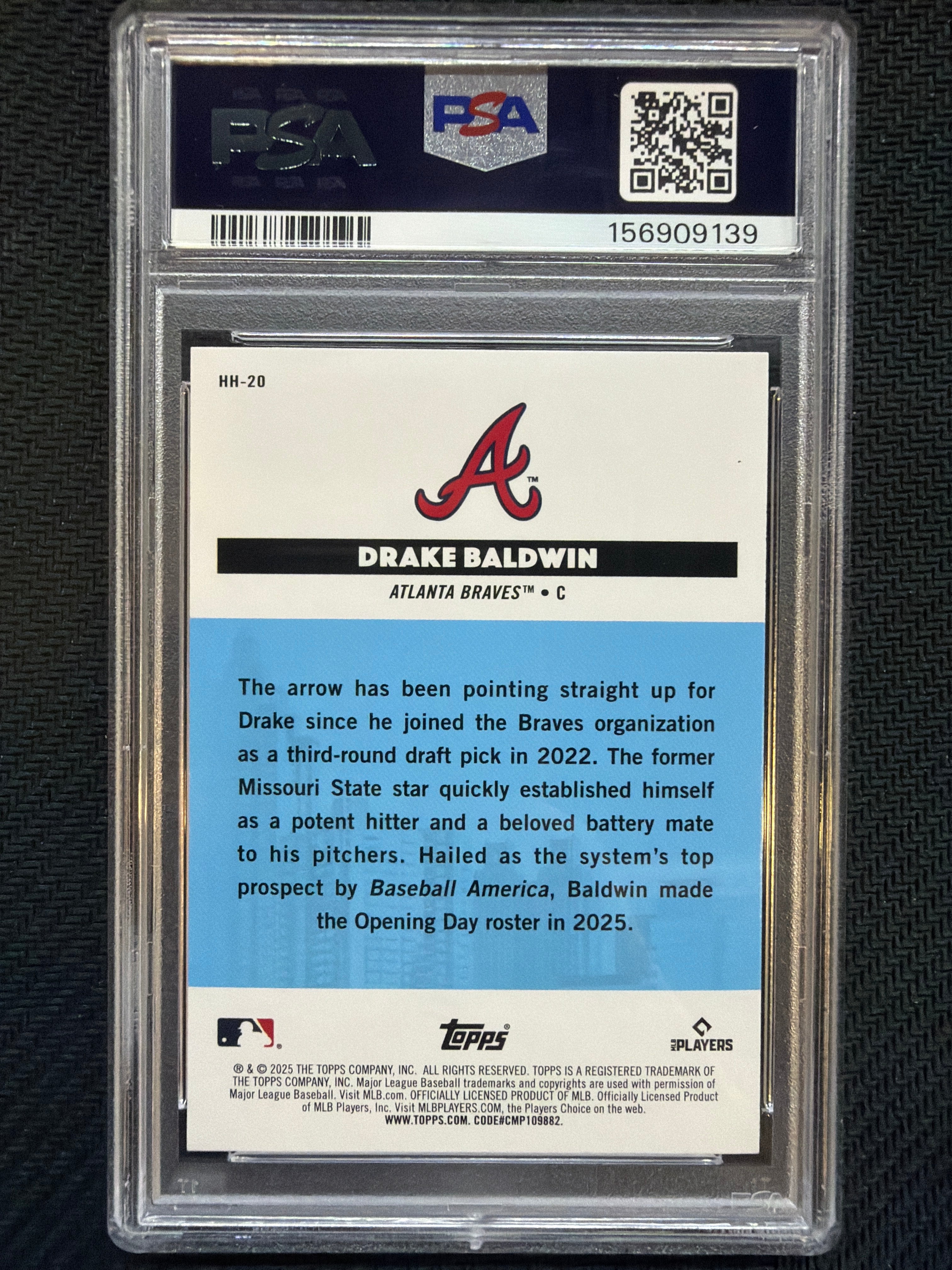 2025 Topps All Star Games Drake Baldwin Homegrown Heroes #HH20 PSA 10 Braves 139