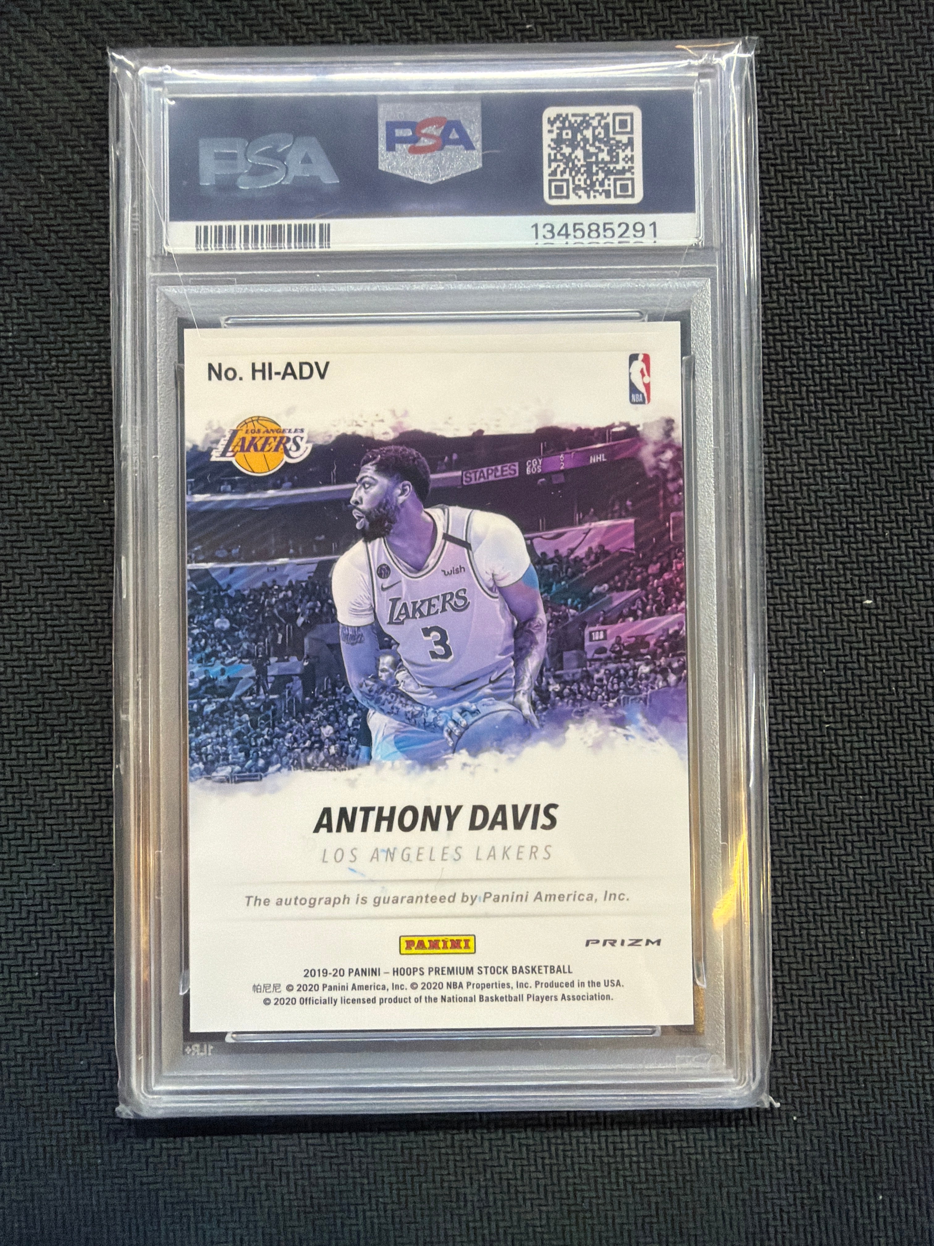 2019 Hoops Premium Stock Anthony Davis Ink Auto PSA 8 Lakers