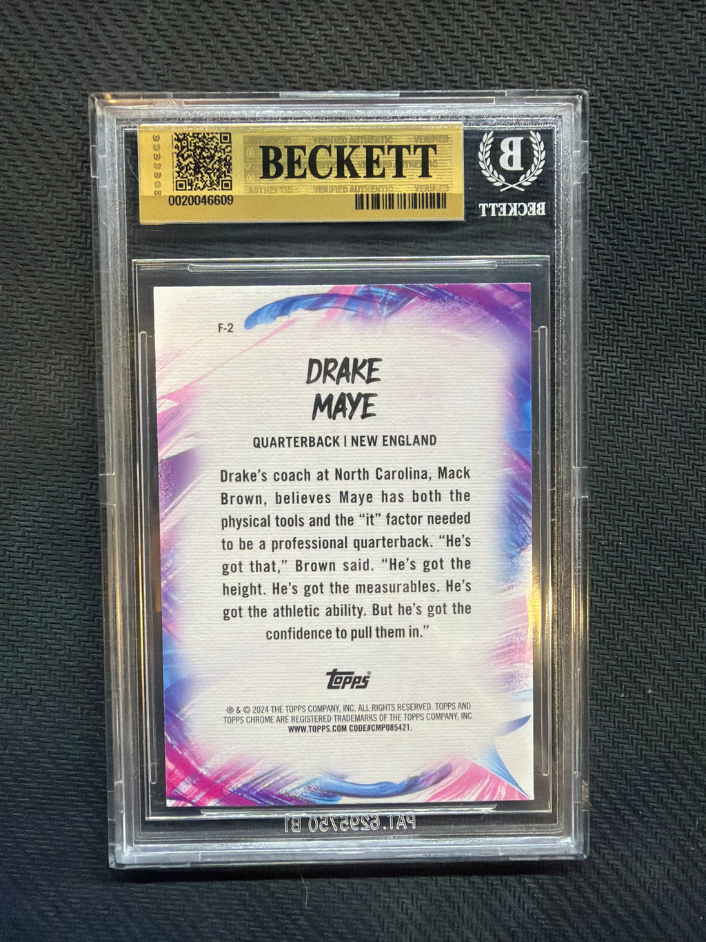 2024 Topps Chrome Finesse Lazer Refractor Drake Maye Rookie BGS 9.5 Patriots