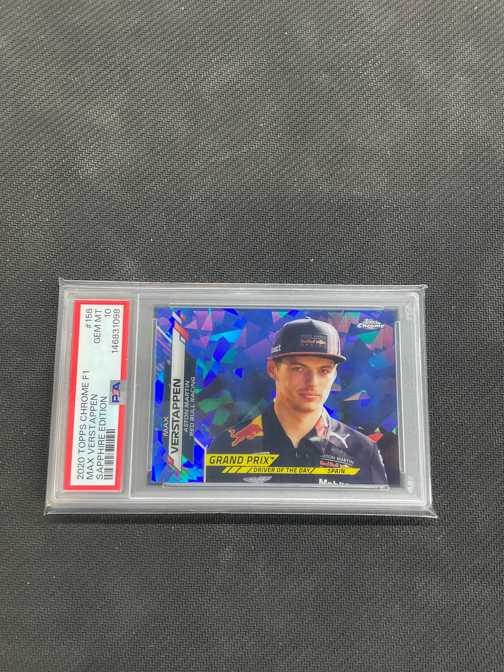 2020 Topps Chrome F1 Sapphire Max Verstappen Rookie #158 PSA 10 Red Bull