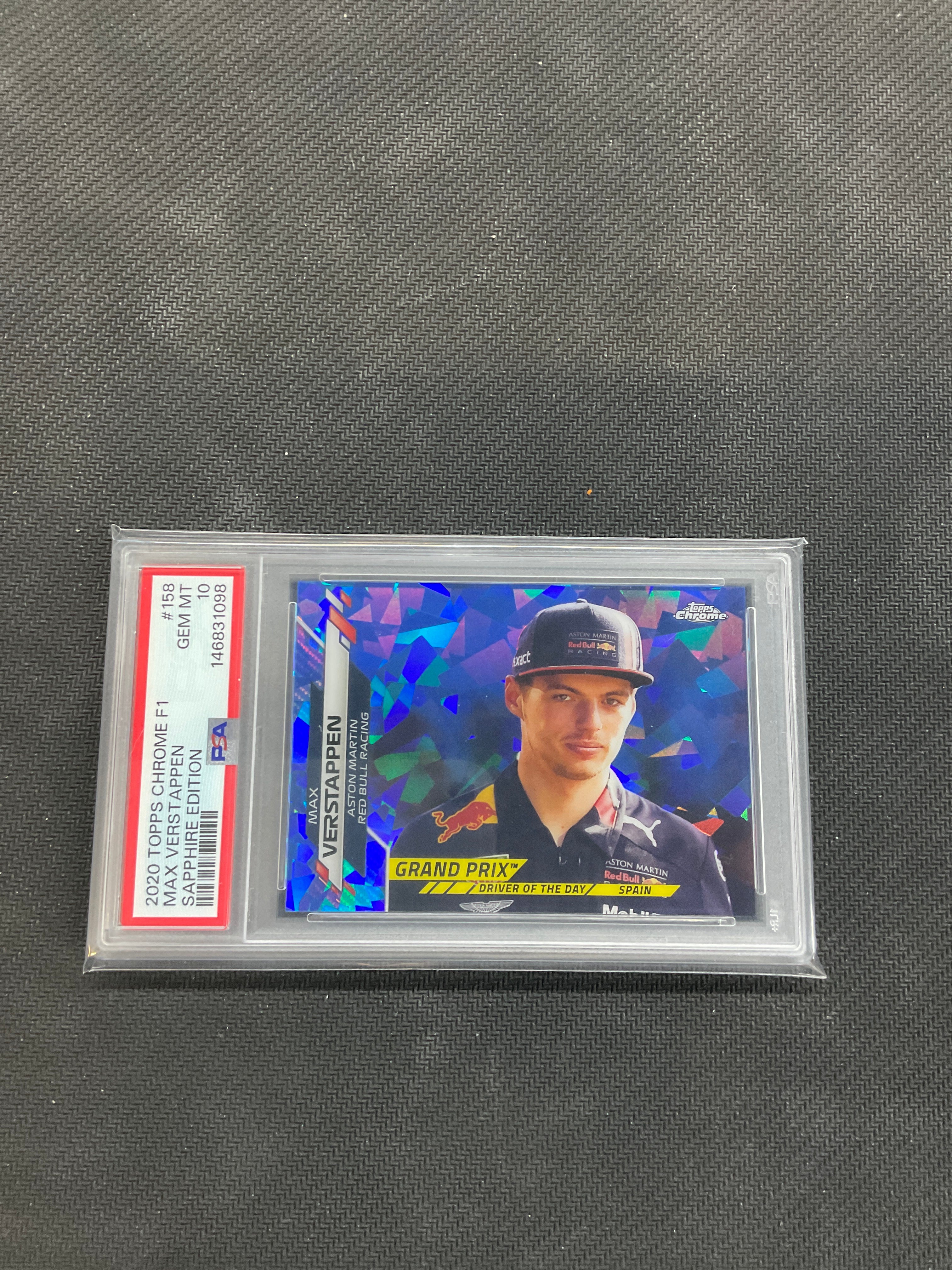 2020 Topps Chrome F1 Sapphire Max Verstappen Rookie #158 PSA 10 Red Bull