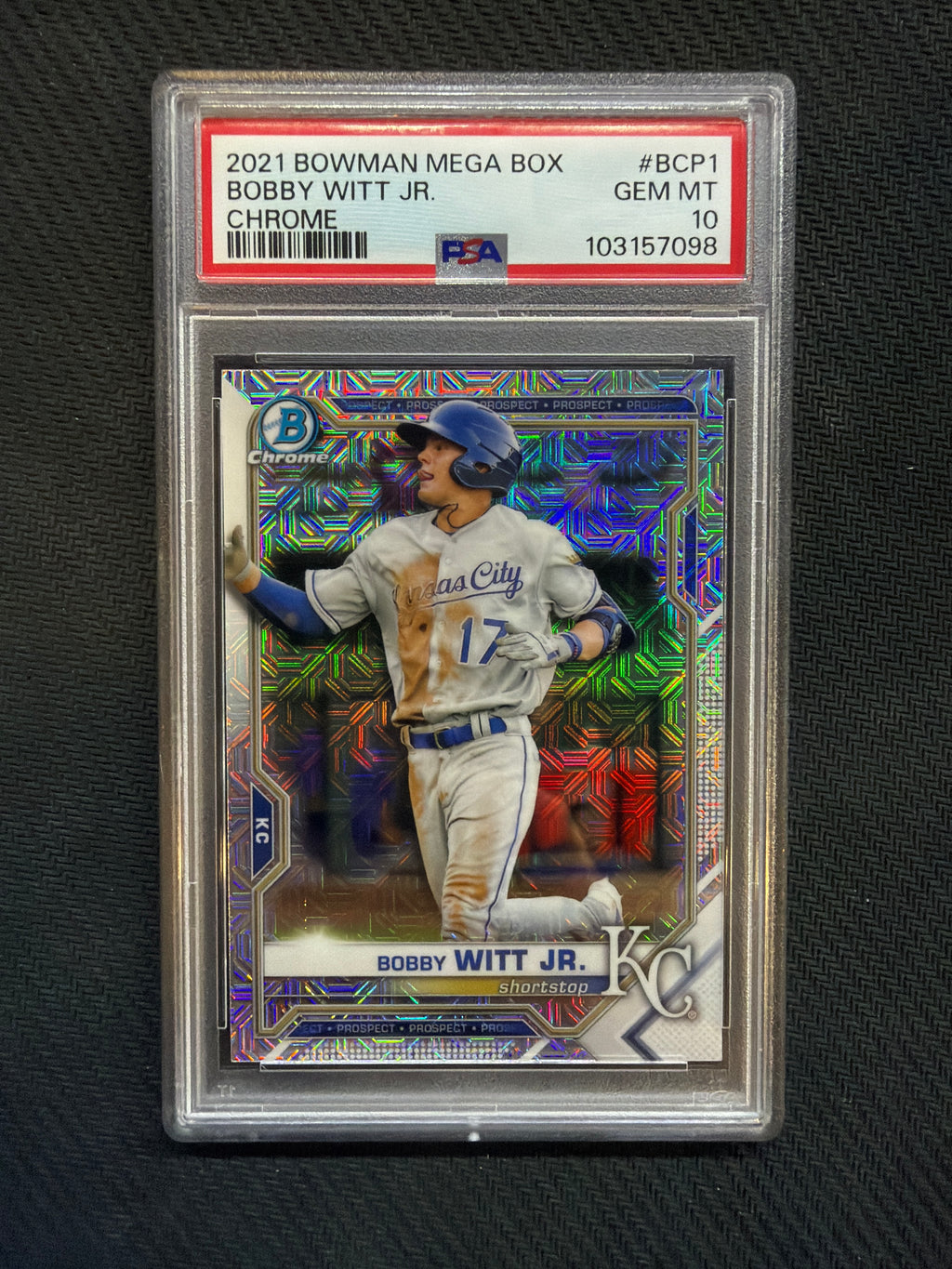 2021 Bowman Mega Box Bobby Witt Jr Chroem PSA 10 Royals