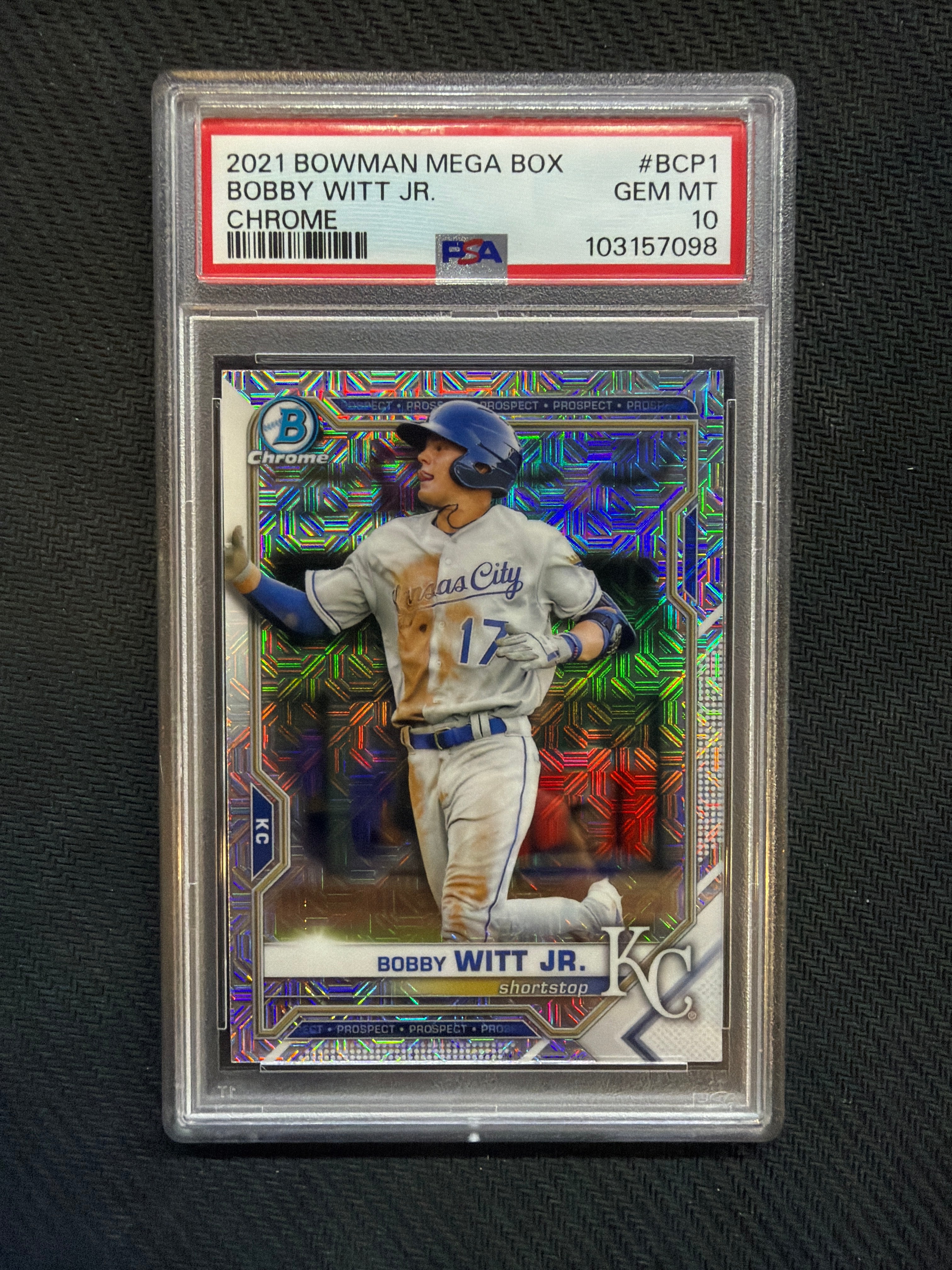 2021 Bowman Mega Box Bobby Witt Jr Chroem PSA 10 Royals