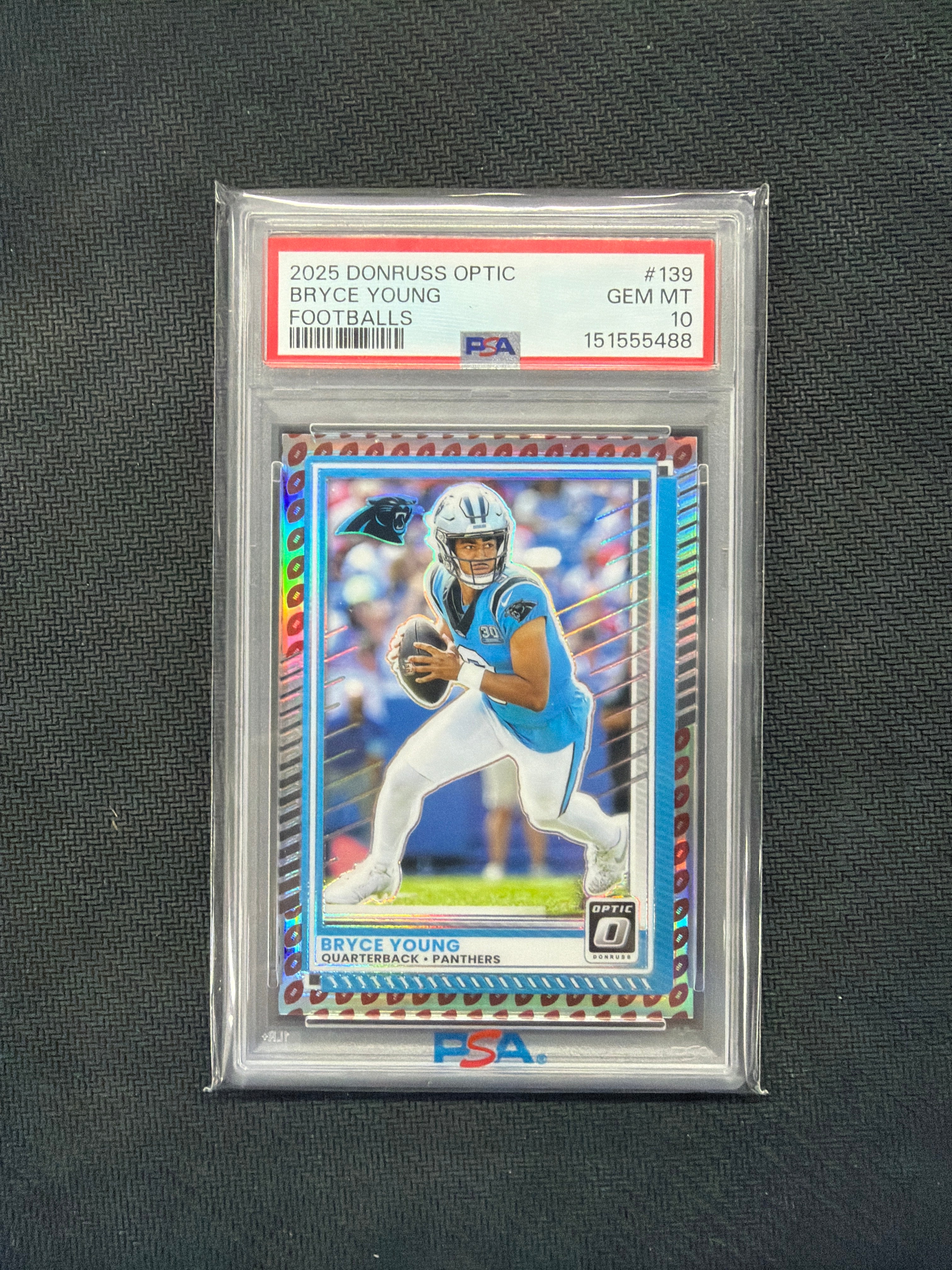 2025 Donruss Optic Bryce Young Footballs /16 PSA 10
