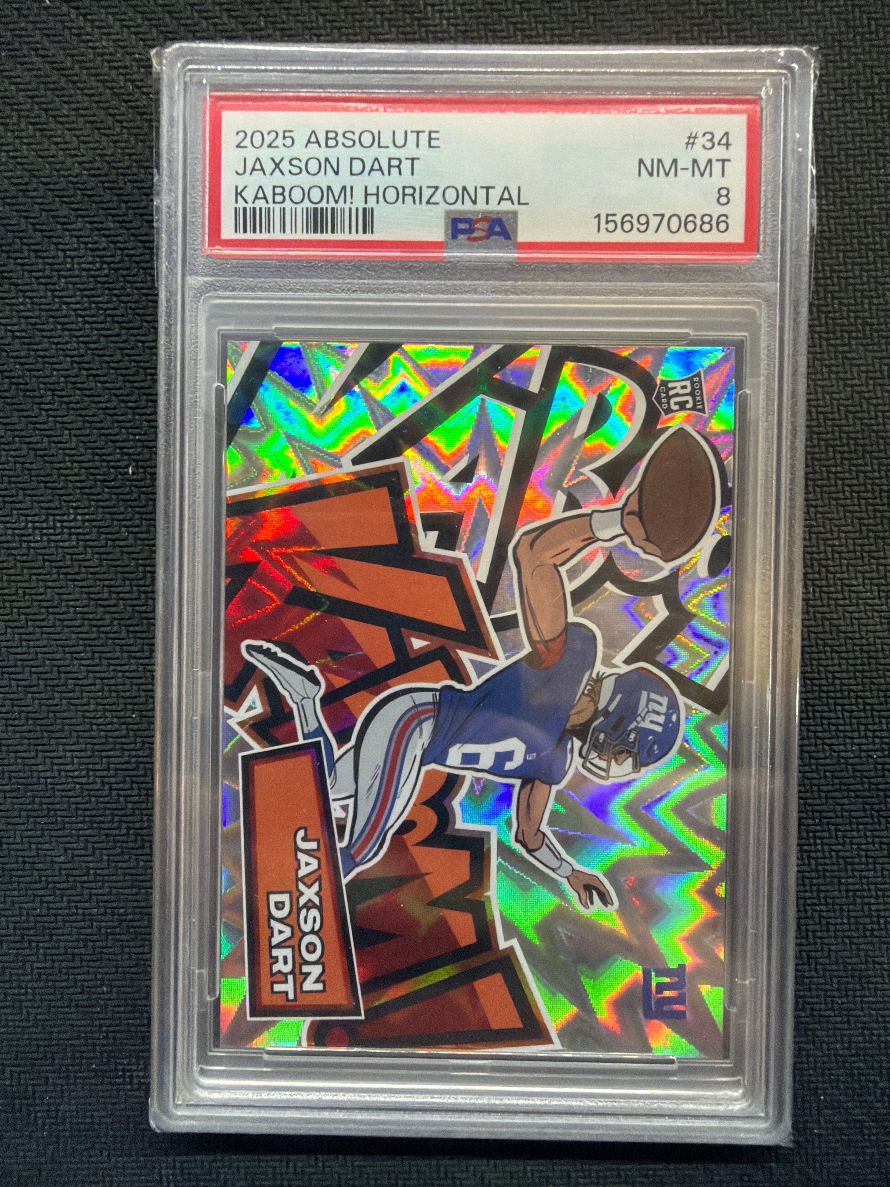 2025 Absolute Jaxson Dart Rookie Kaboom! Horizontal PSA 8 686