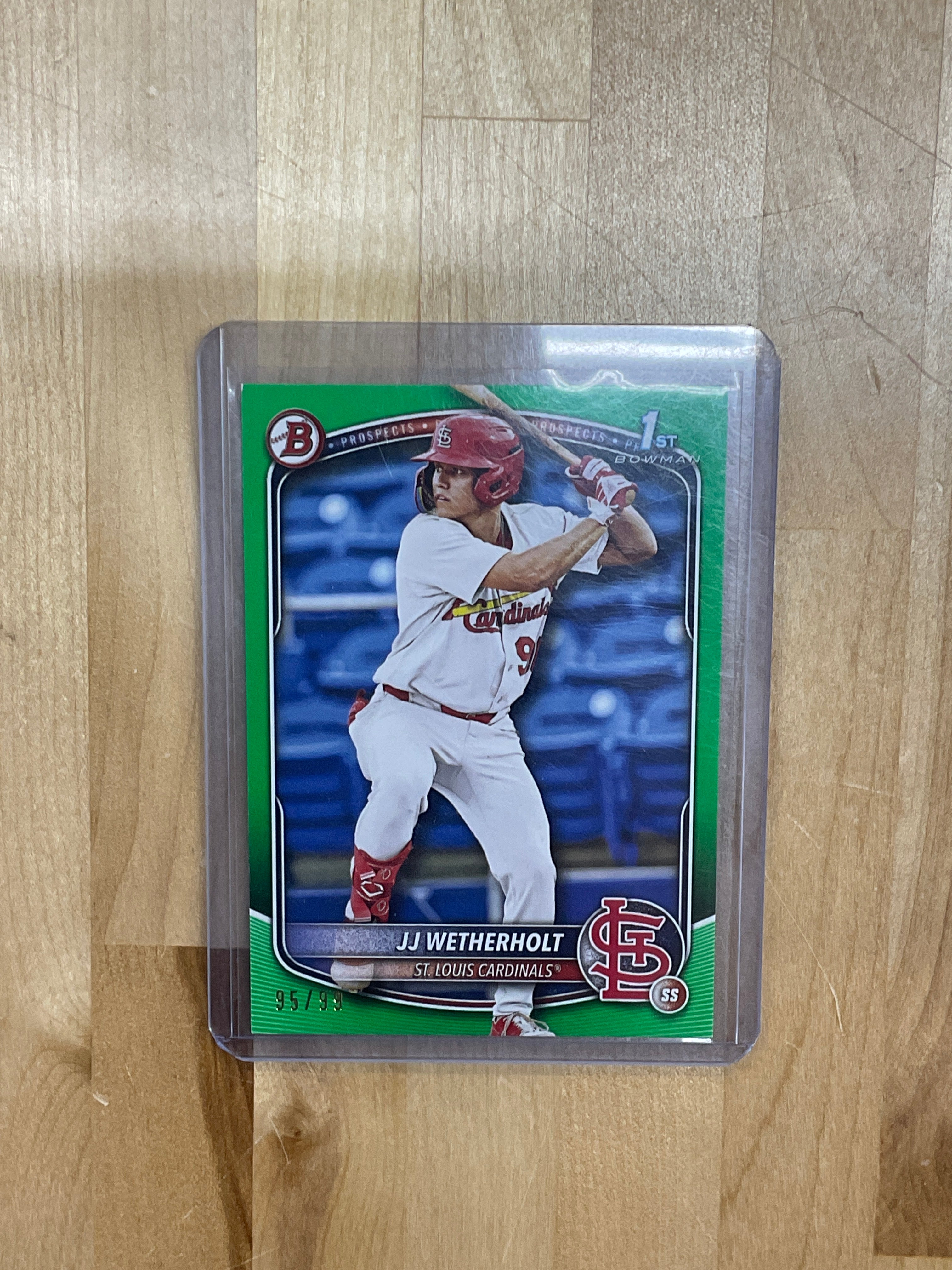 2025 Bowman J.J. Wetherholt Green 1st /99 Rookie