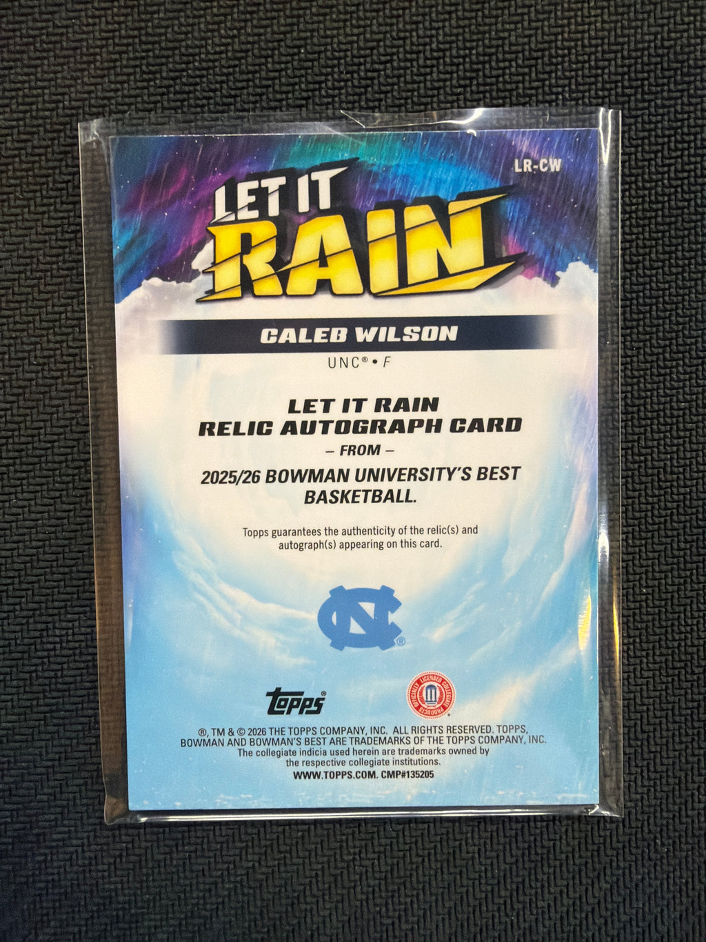 2026 Bowman U Best Caleb Wilson Relic Auto Let It Rain /75