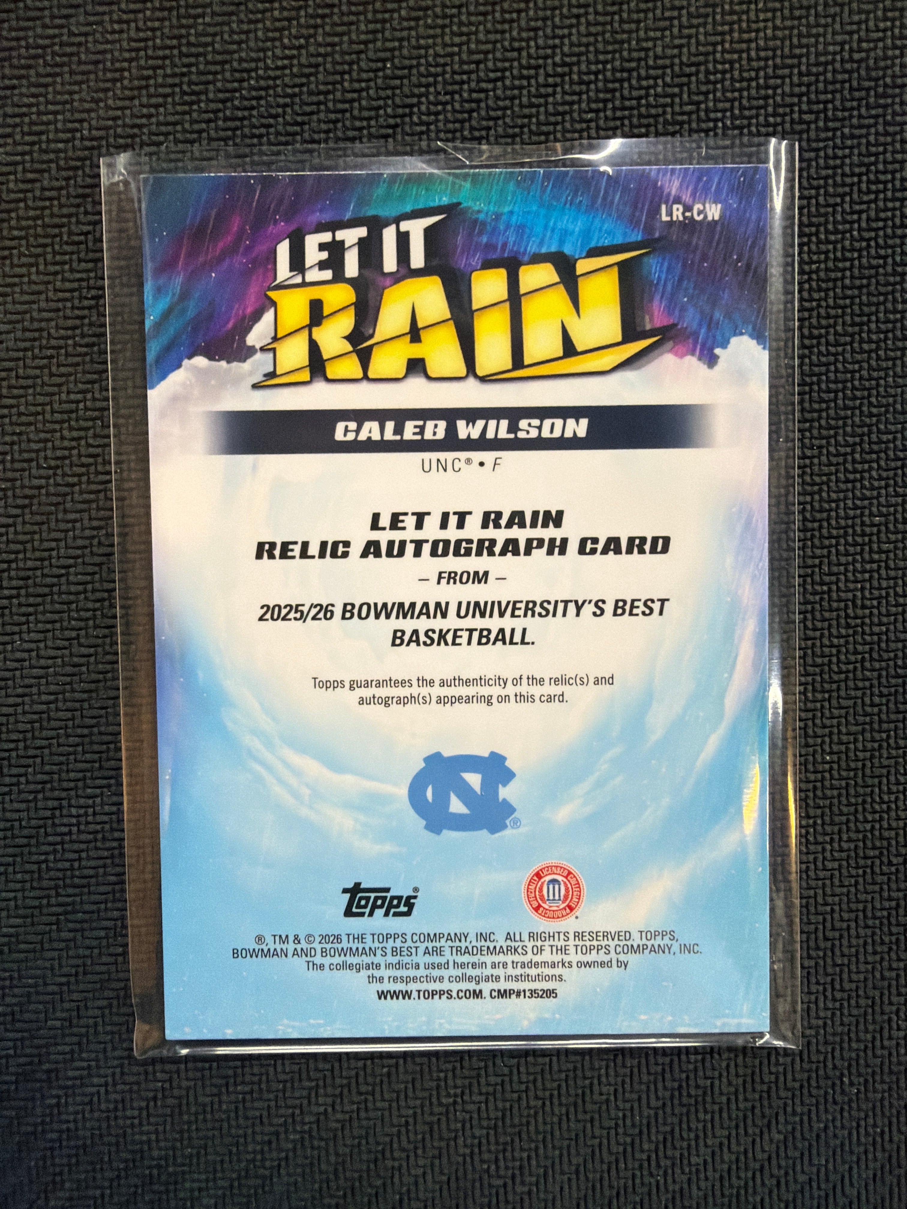 2026 Bowman U Best Caleb Wilson Relic Auto Let It Rain /75