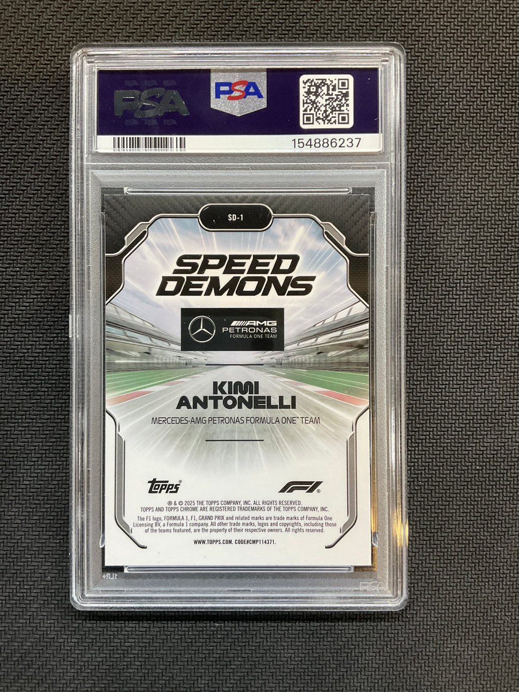 2025 Topps Chrome F1 Kimi Antonelli Speed Demons PSA 10