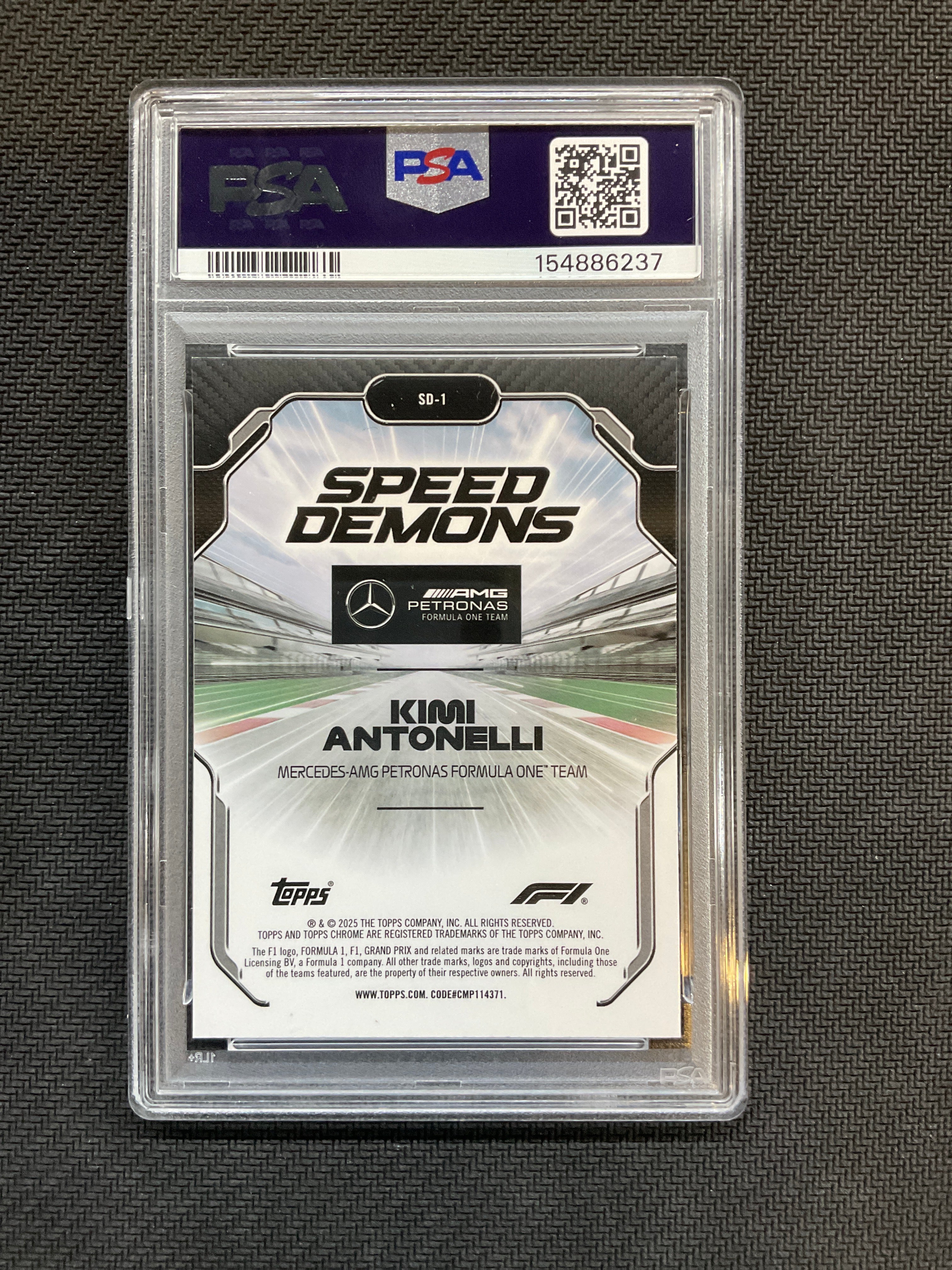 2025 Topps Chrome F1 Kimi Antonelli Speed Demons PSA 10