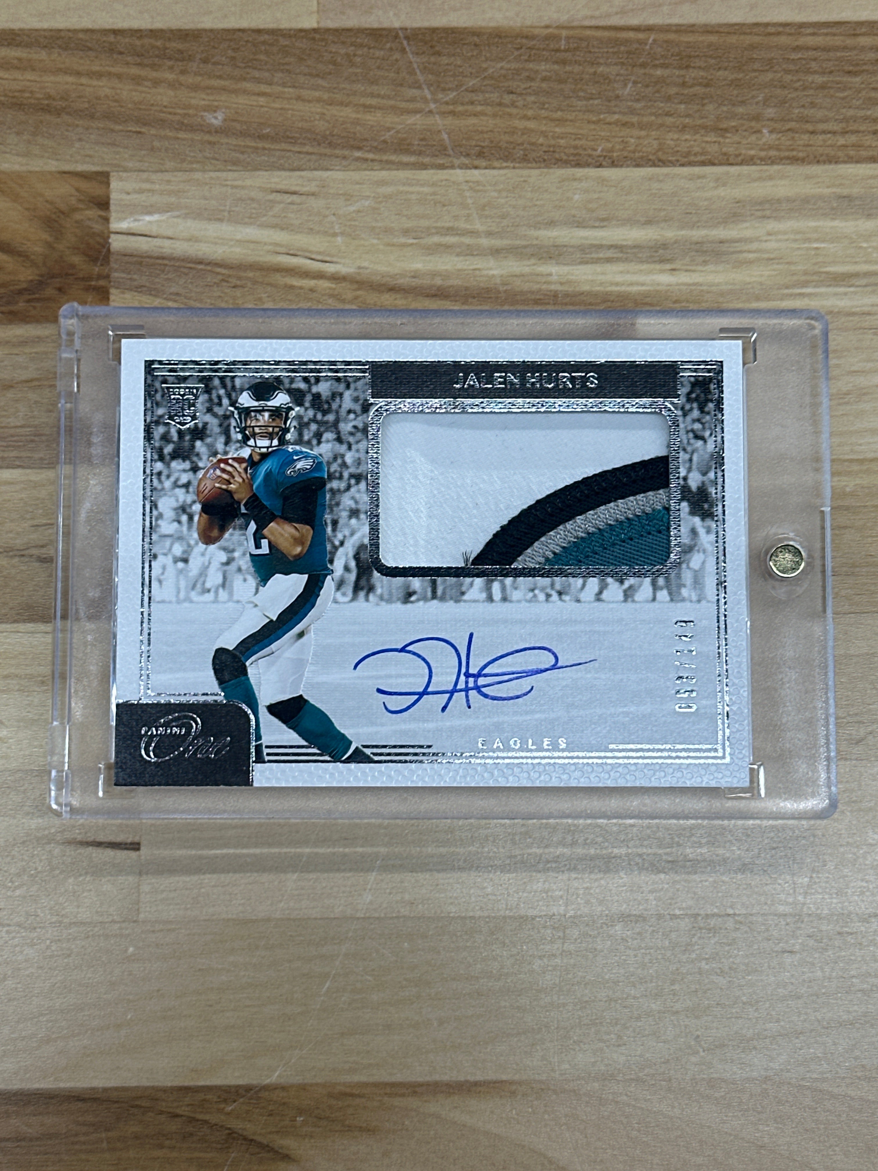 2020 One Jalen Hurts Patch Auto /149 Rookie RPA Eagles