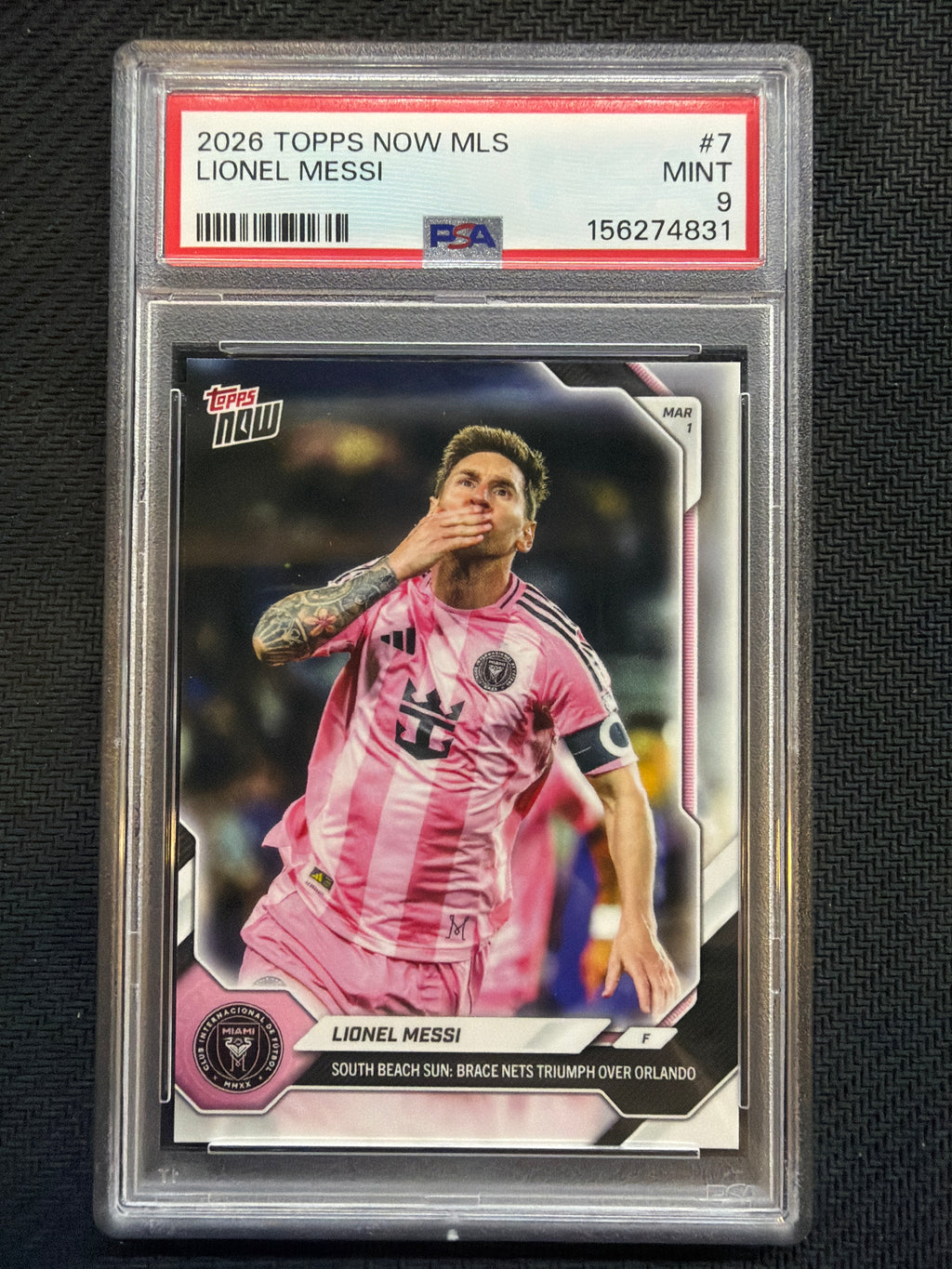 2026 Topps Now MLS Lionel Messi #7 South Beach PSA 9 831