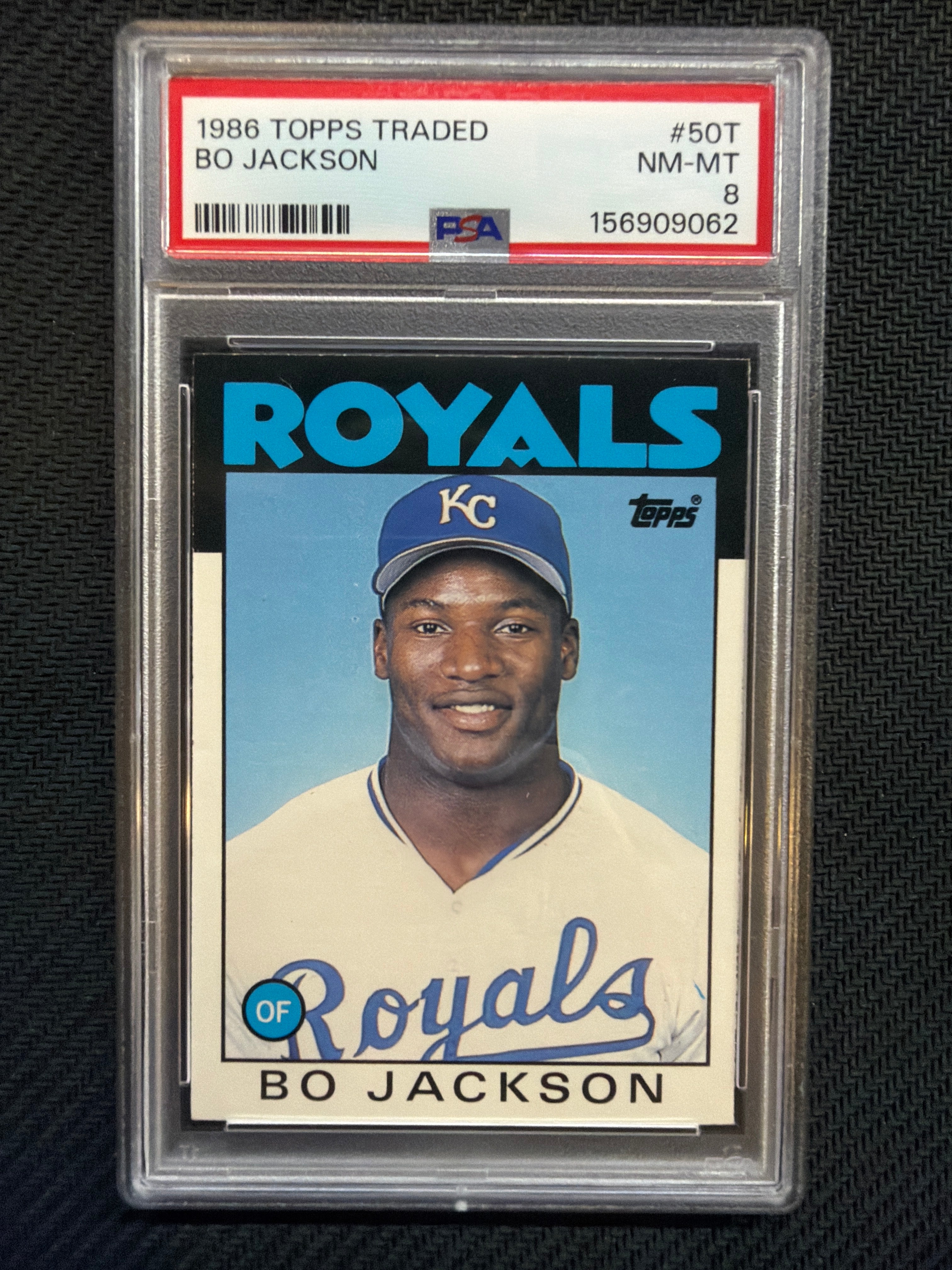 1986 Topps Traded Bo Jackson #50T PSA 8 Royals 062