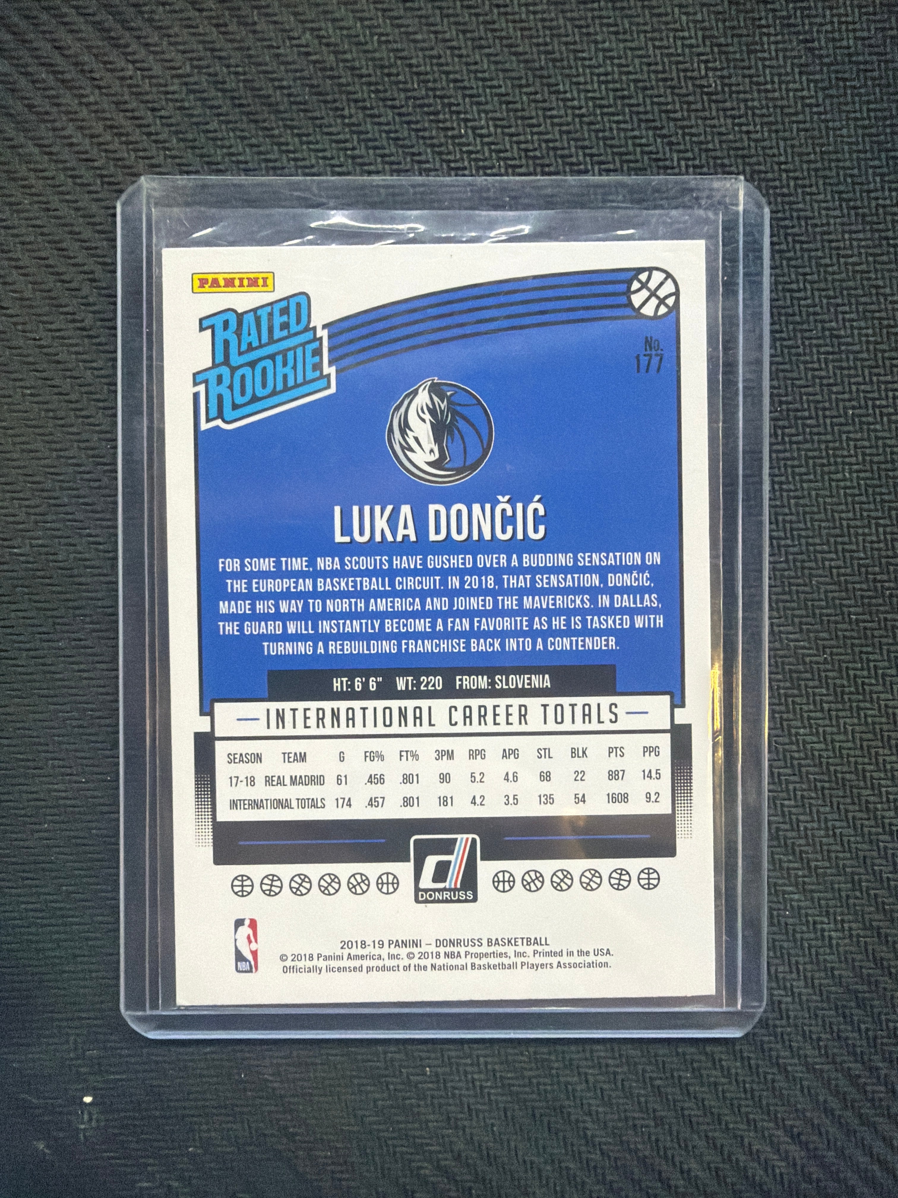 2018 Panini Donruss Luka Doncic Rated Rookie