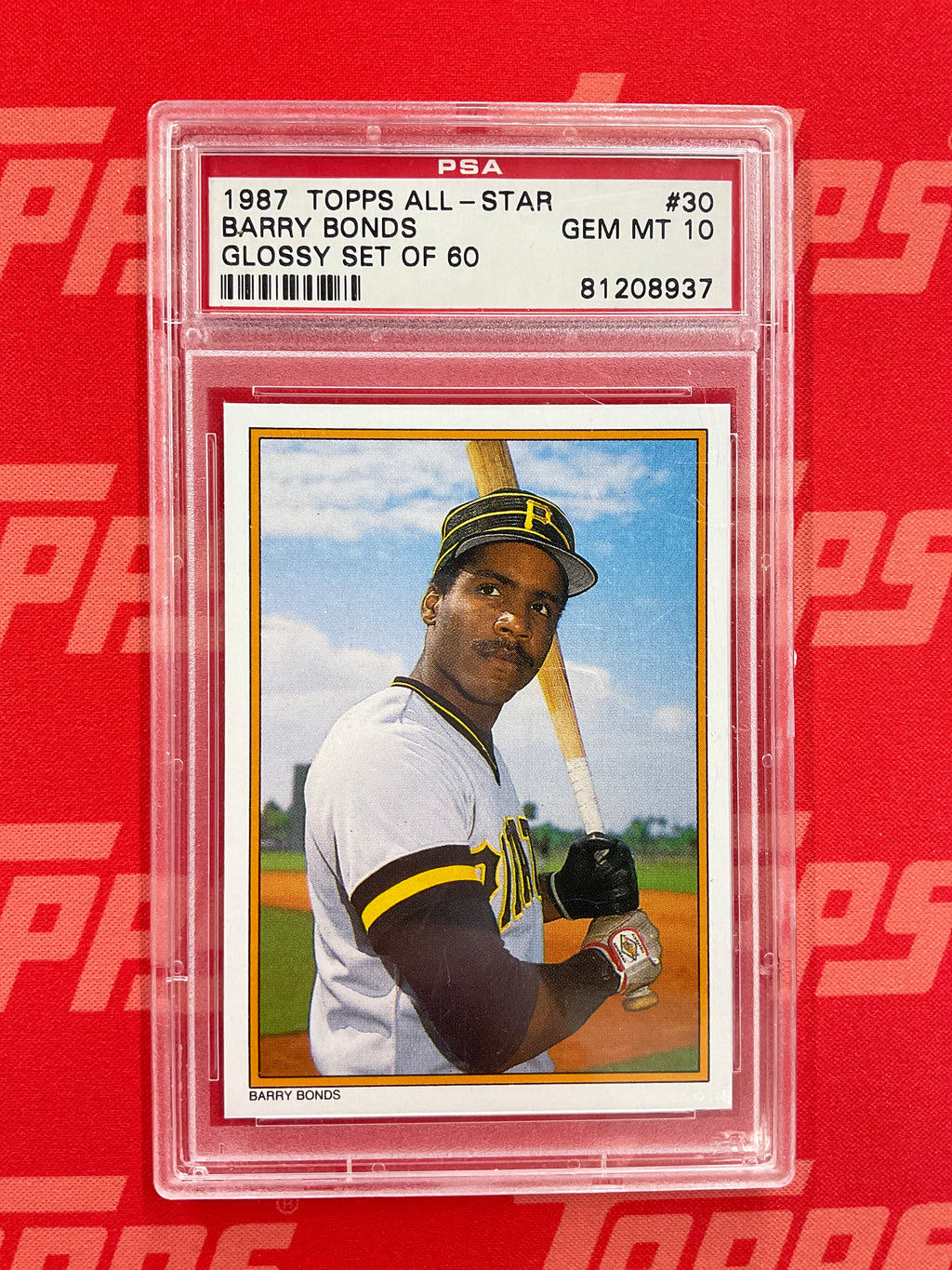 1987 Topps All-Star Barry Bonds Glossey PSA 10 Pirates