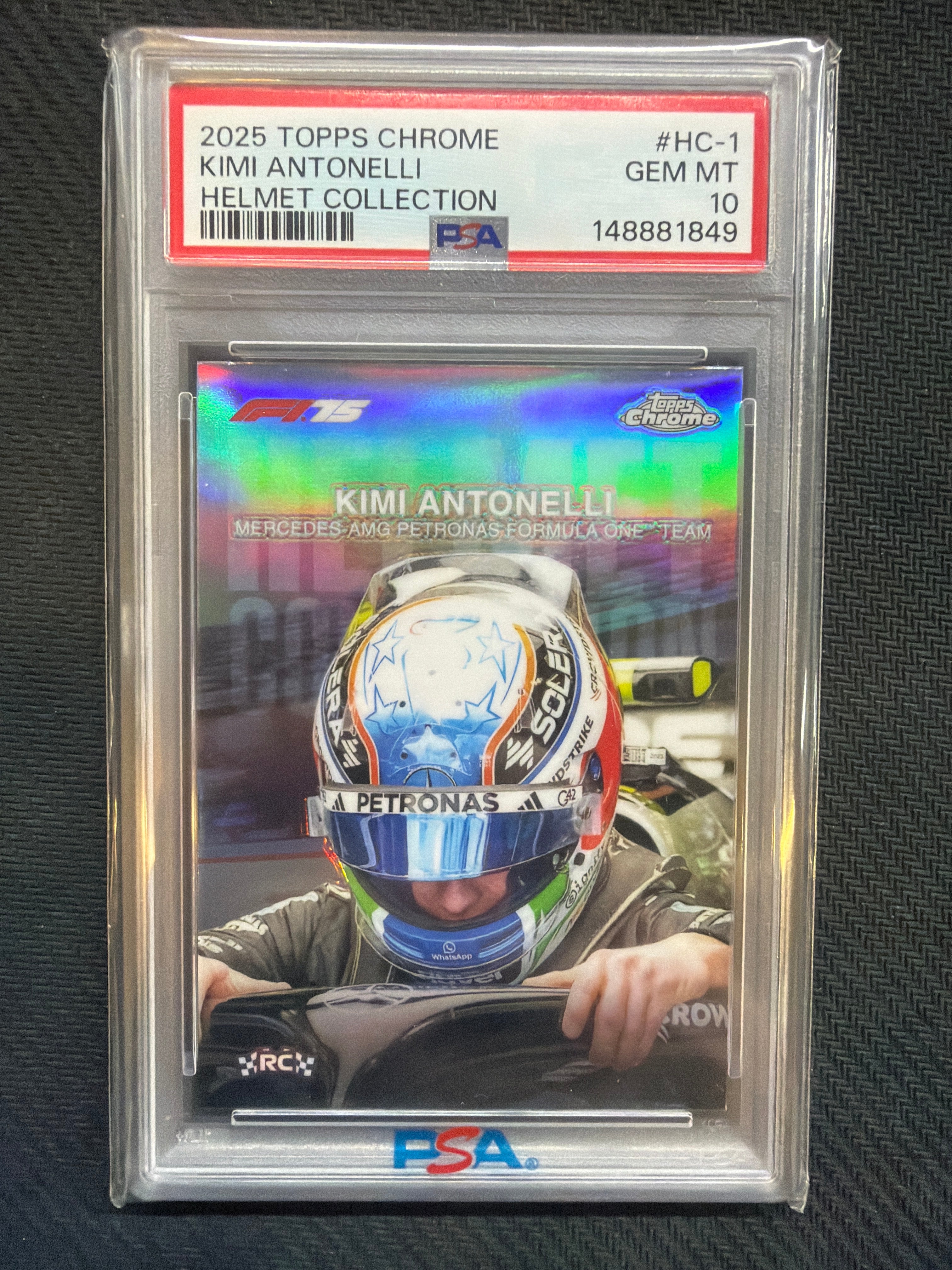 2025 Topps Chrome F1 Kimi Antonelli Helmet Collection Rookie PSA 10 849