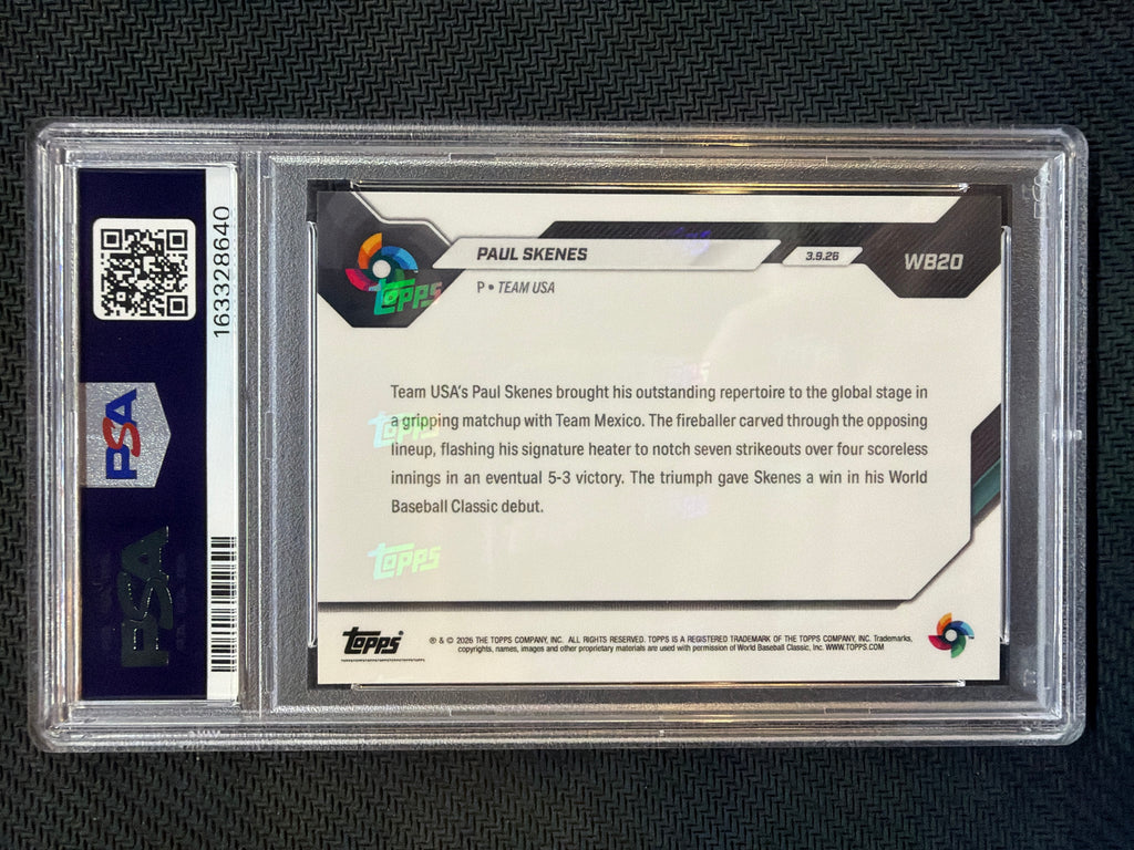 2026 Topps Now WBC Paul Skenes #WB20 PSA 10 640