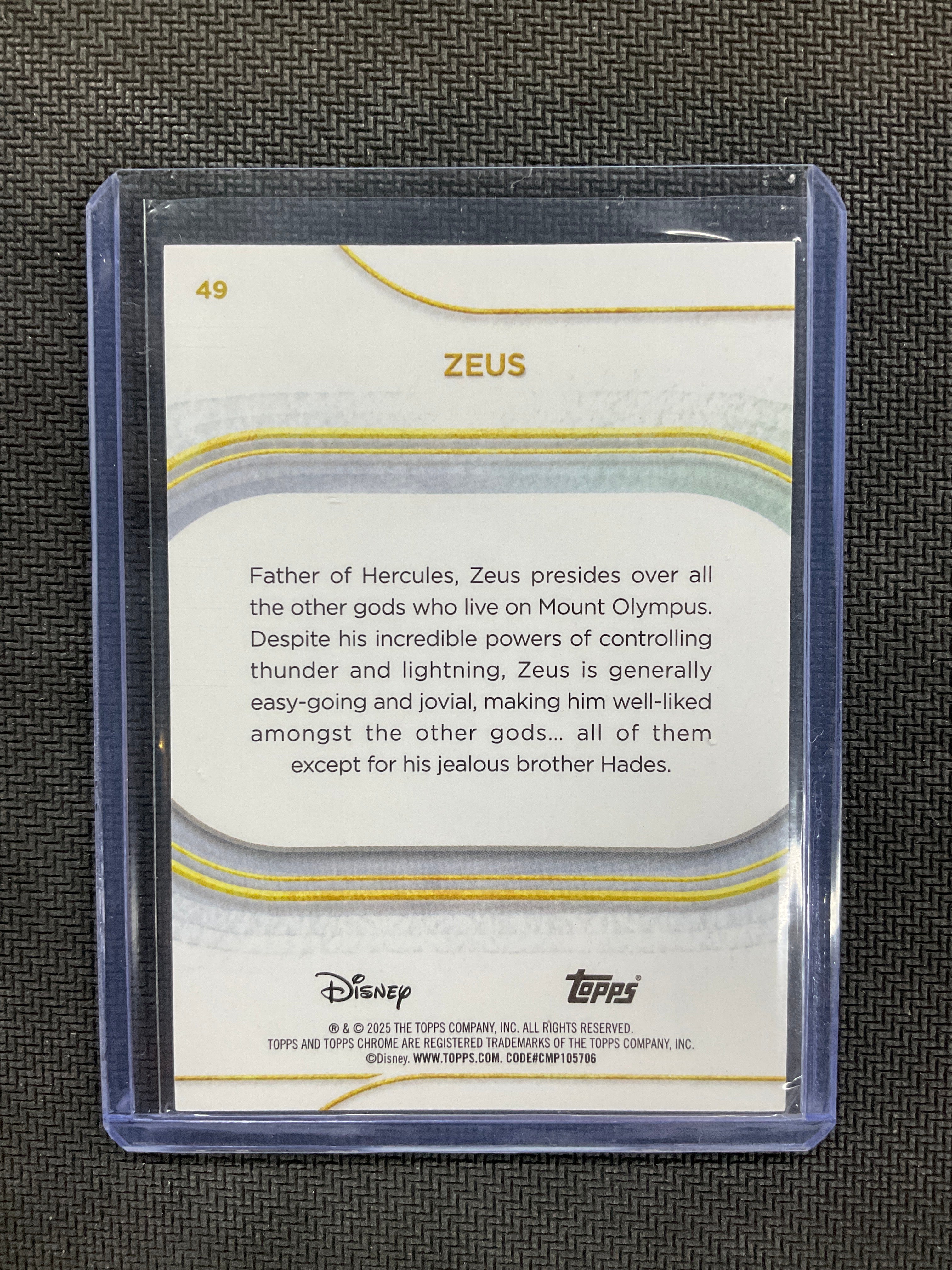 2025 Topps Chrome Disney Zues Teal Refractor /299 #49
