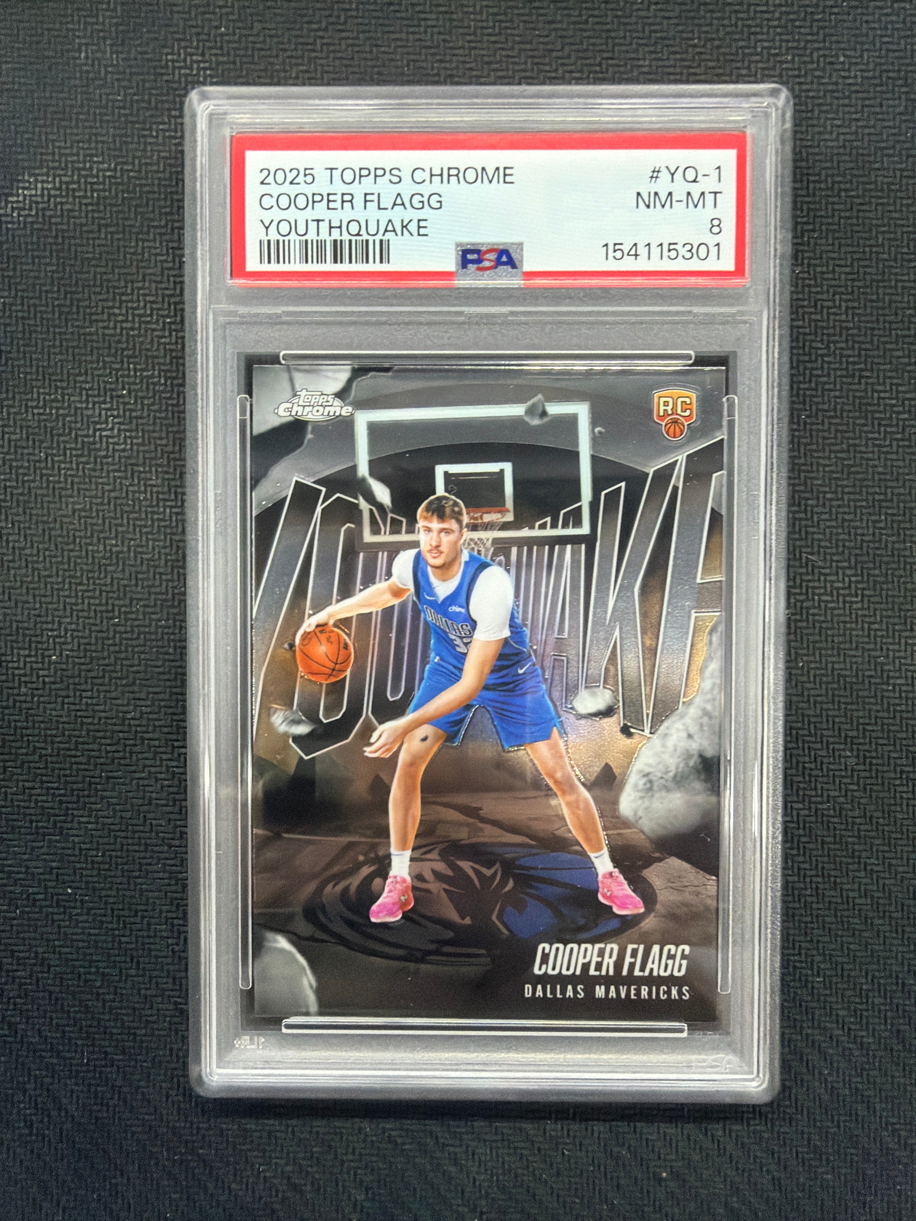 2025 Topps Chrome Cooper Flagg Youthquake Rookie PSA 8 Mavericks