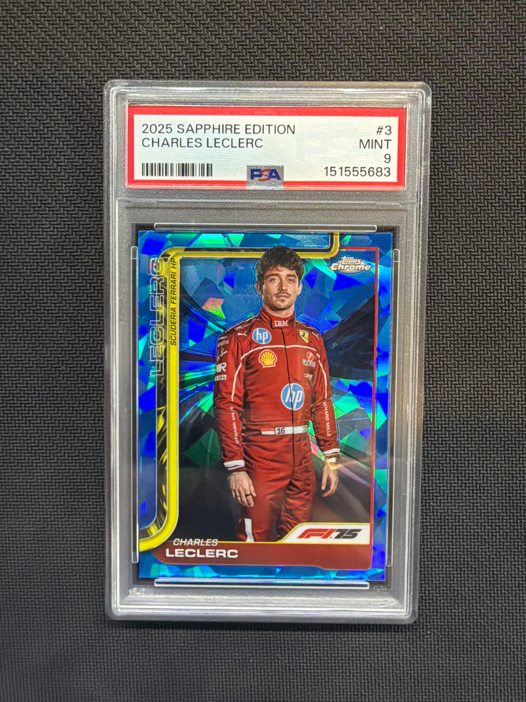 2025 Topps Chrome F1 Sapphire Charles Leclerc #3 PSA 9 Ferrari