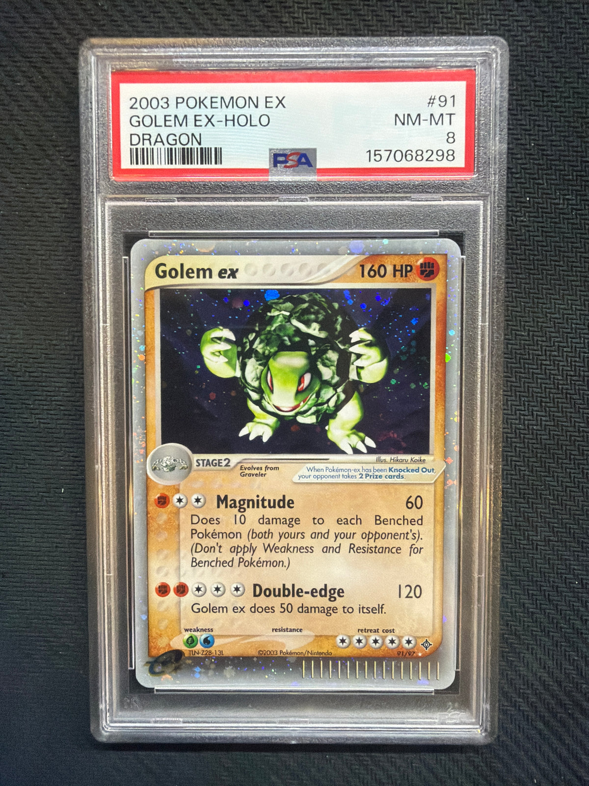 2003 Pokemon EX Dragon Golem ex Holo 91 PSA 8 - 2 SWIRLS!