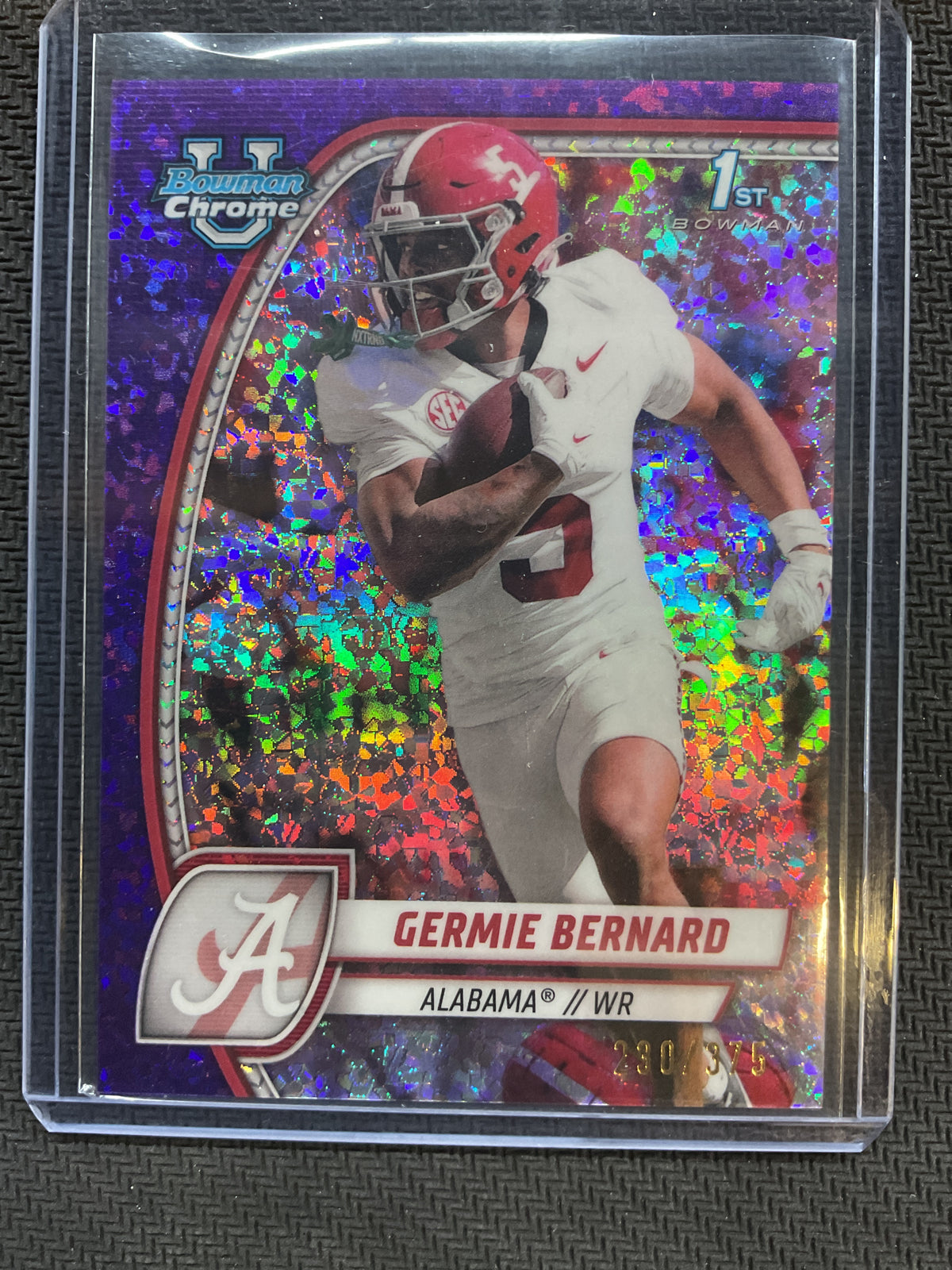 2024 Bowman Chrome U Germie Bernard 1st Bowman Purple Mini Diamond /375 Alabama