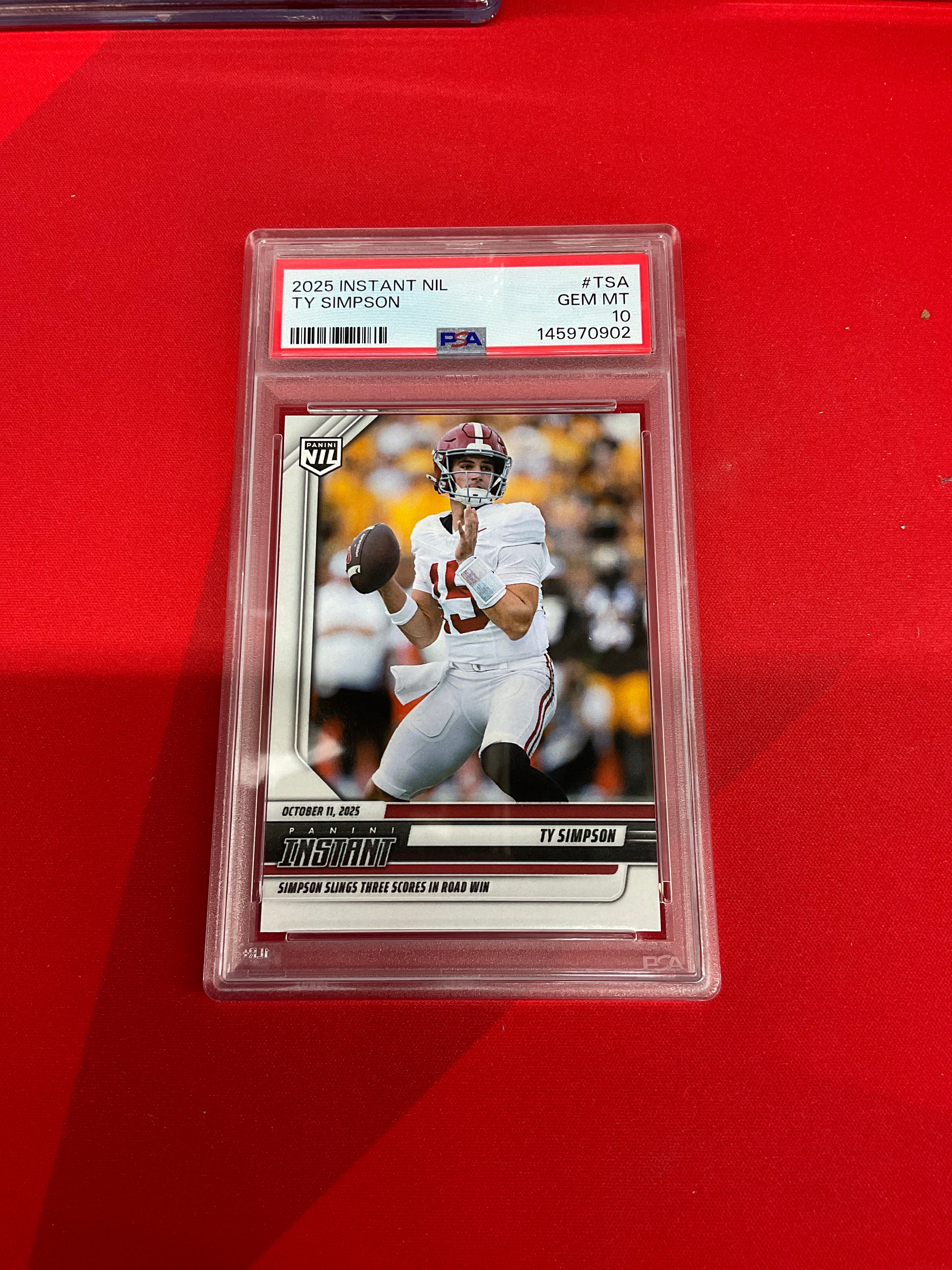 2025 Panini Instant NIL Ty Simpson Rookie PSA 10 Alabama 902