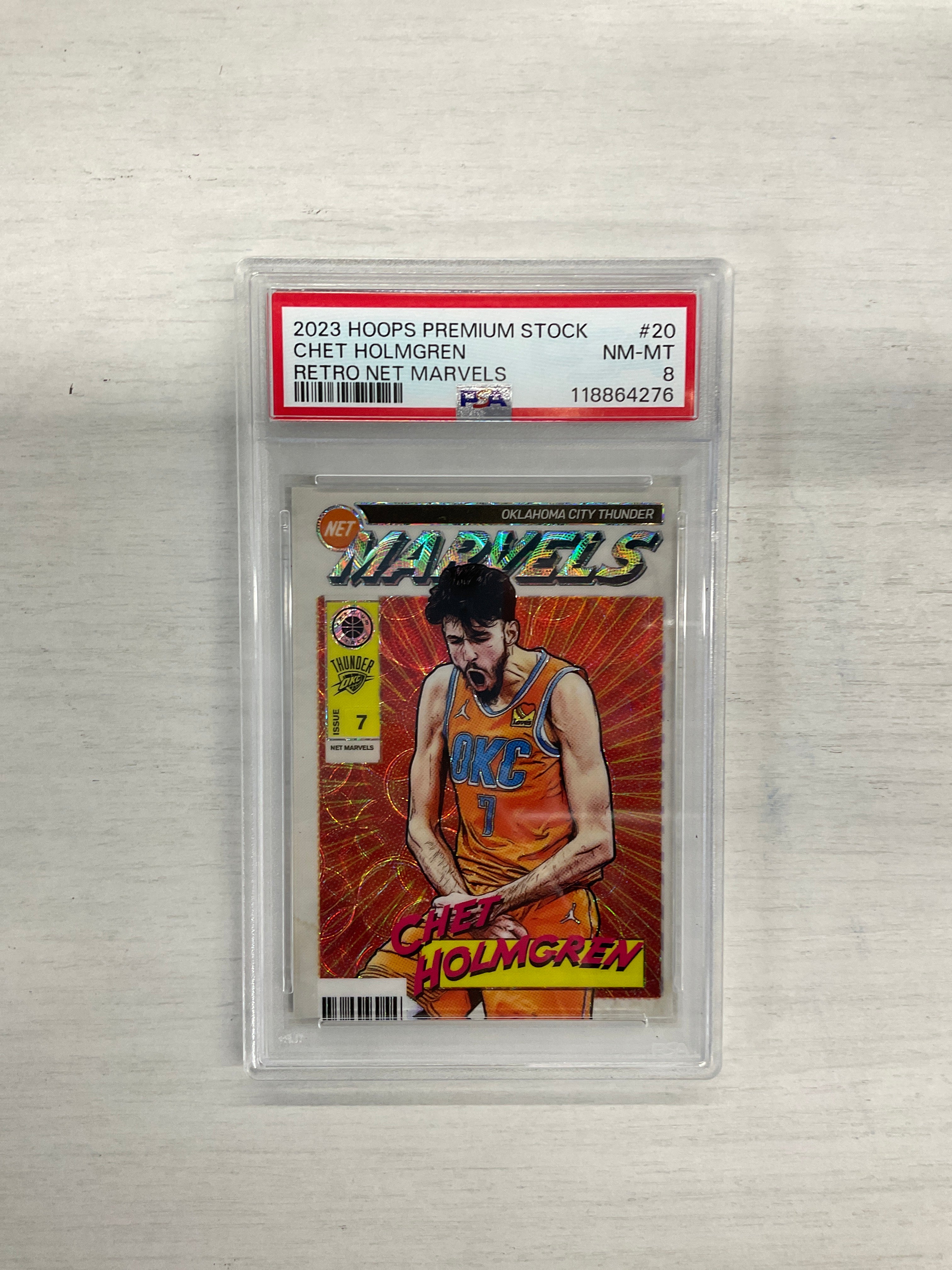 2023 Hoops Premium Stock Chet Holmgren Retro Marvels PSA 8