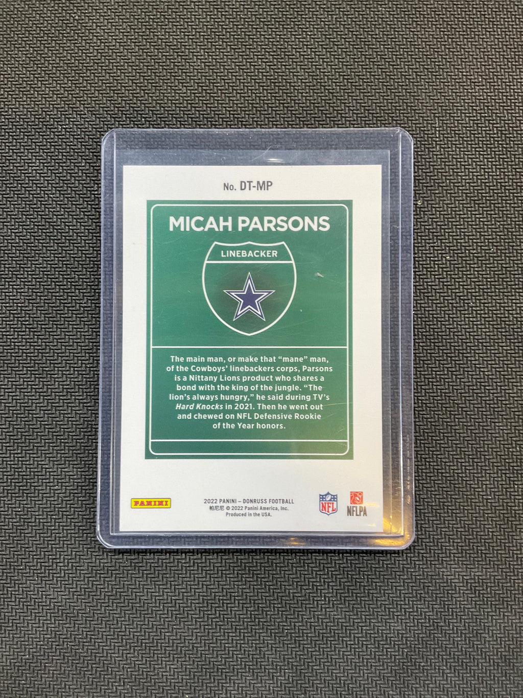 2022 Donruss Micah Parsons Downtown! Cowboys