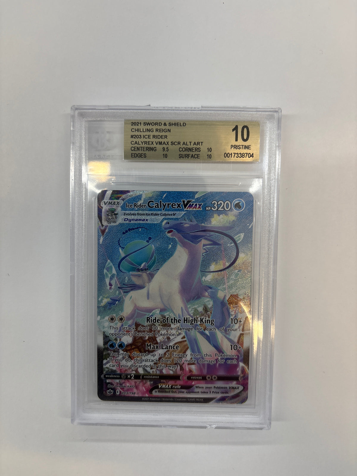 2021 Ice Ryder Calyrex Vmax 203 BGS 10