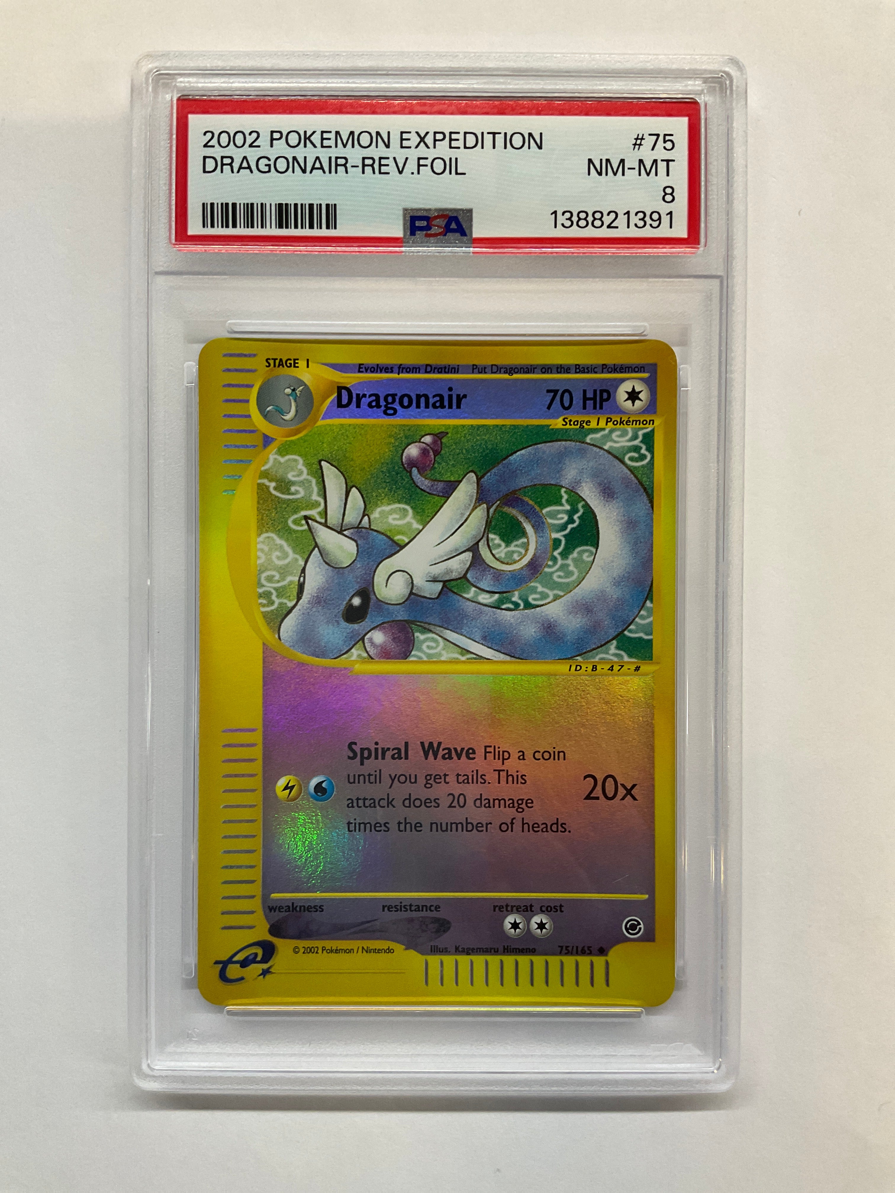 2002 Pokemon Expedition Dragonair Rev Foil 75 PSA 8