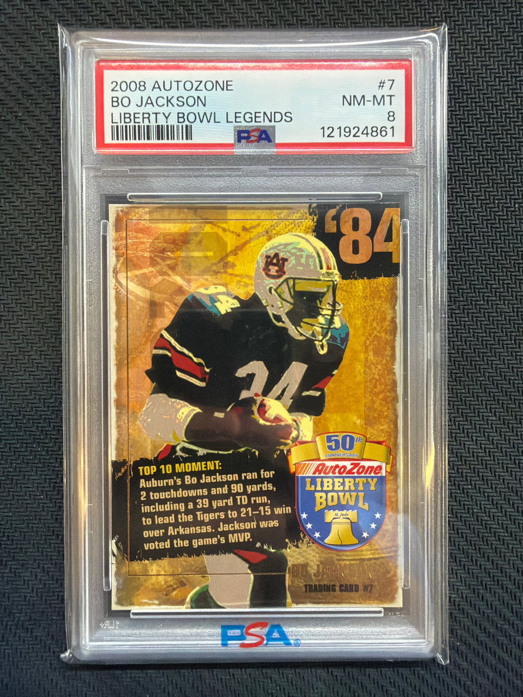 2008 Autozone Bo Jackson Liberty Bowl Legends #7 PSA 8 Auburn