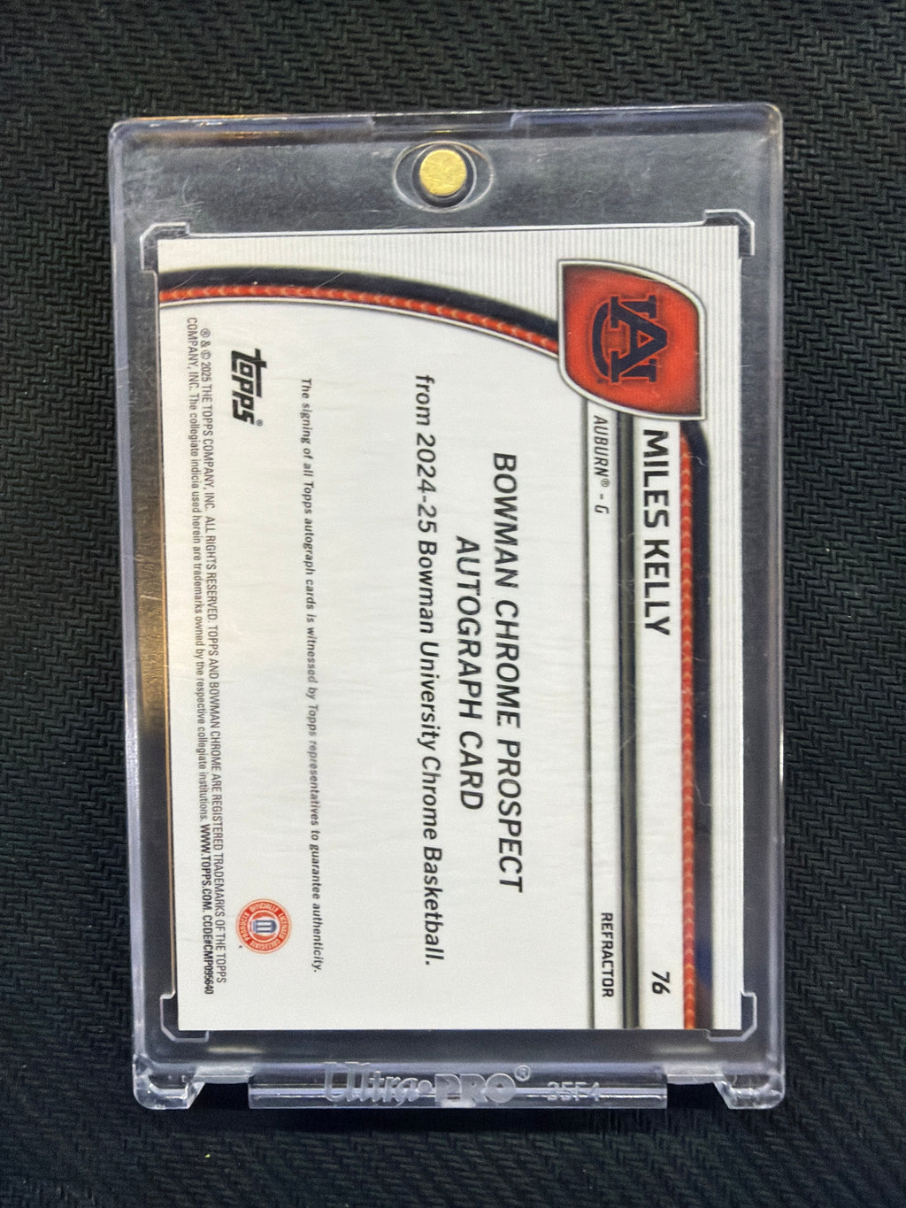2024-25 Bowman U Chrome Miles Kelly Rookie Refractor Auto Auburn