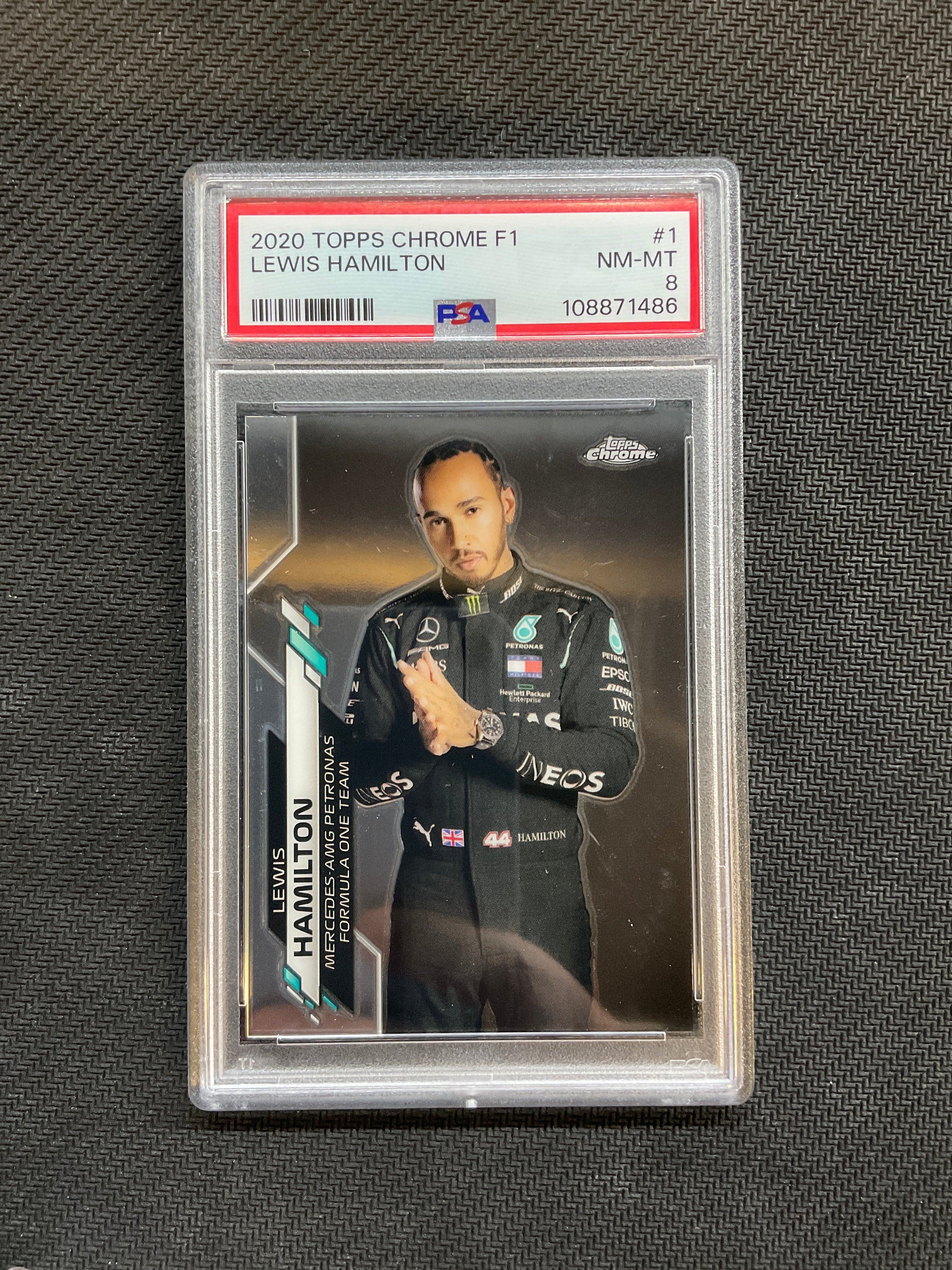 2020 Topps Chrome F1 #1 Lewis Hamilton Rookie PSA 8 Mercedes 486
