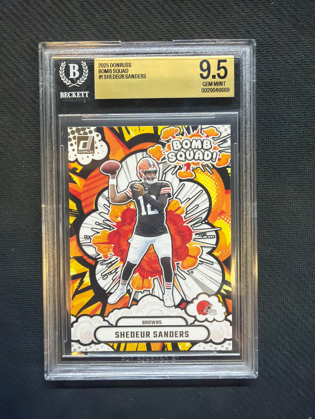 2025 Donruss Sheduer Sanders Bomb Squad Rookie BGS 9.5 Browns