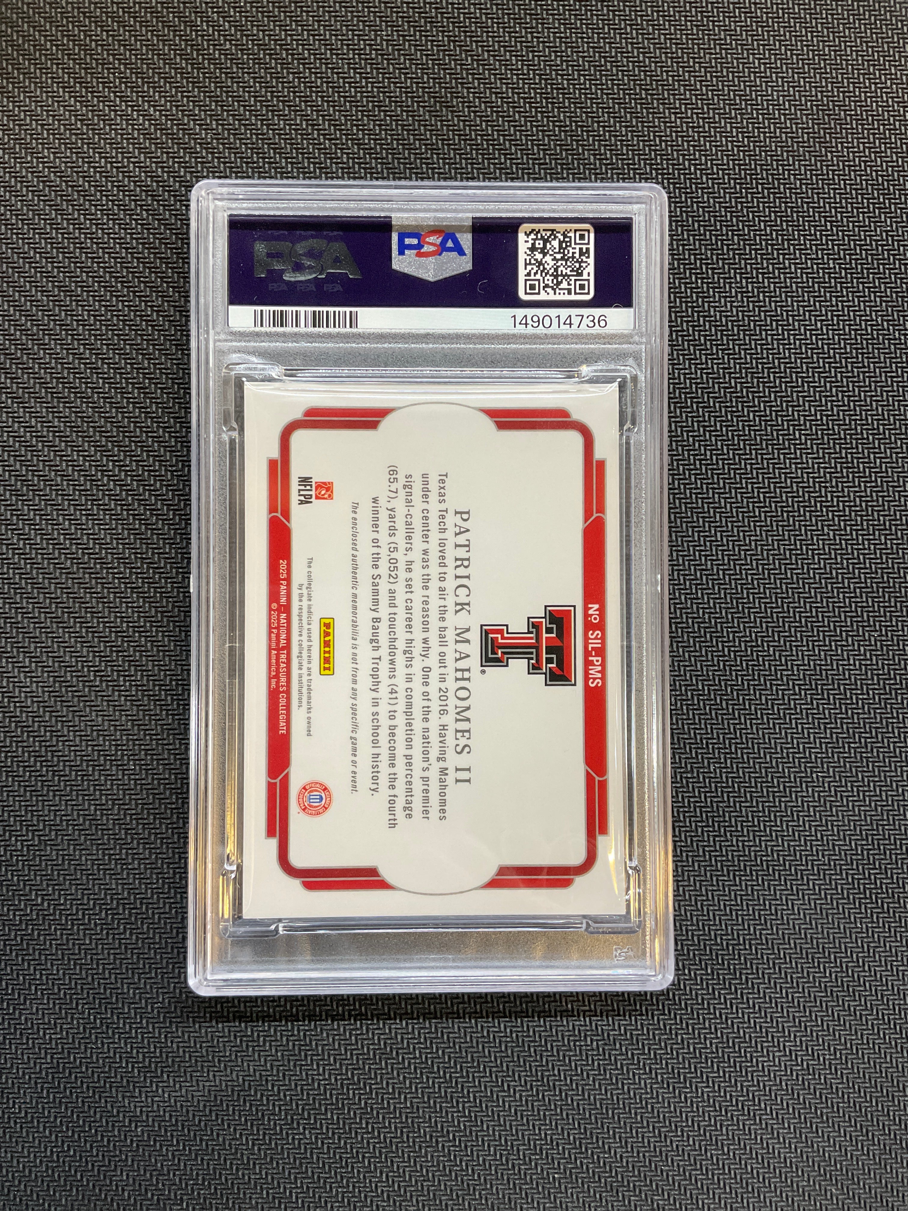 2025 National Treasures Patrick Mahomes II Patch /25 PSA 9