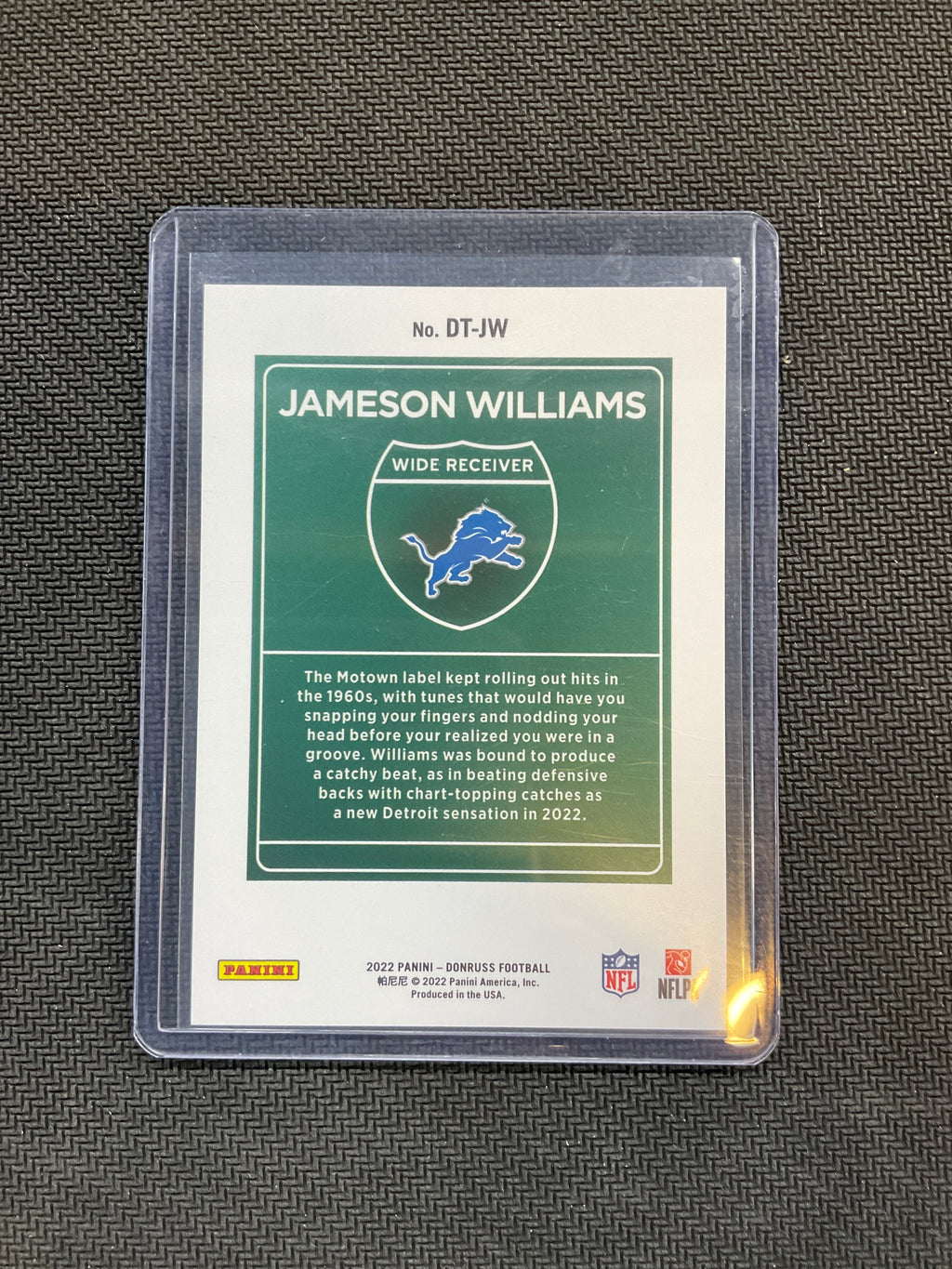 2022 Donruss Jameson Williams Downtown! Lions