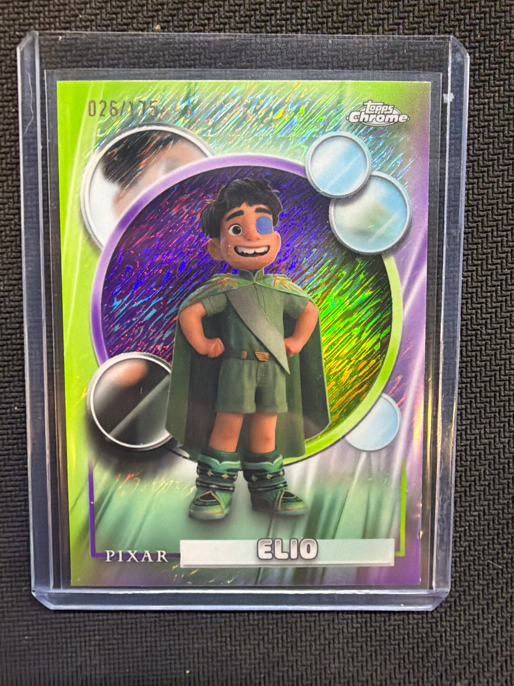 2026 Topps Chrome Disney Elio #140 Purple Light Green Shimmer /175